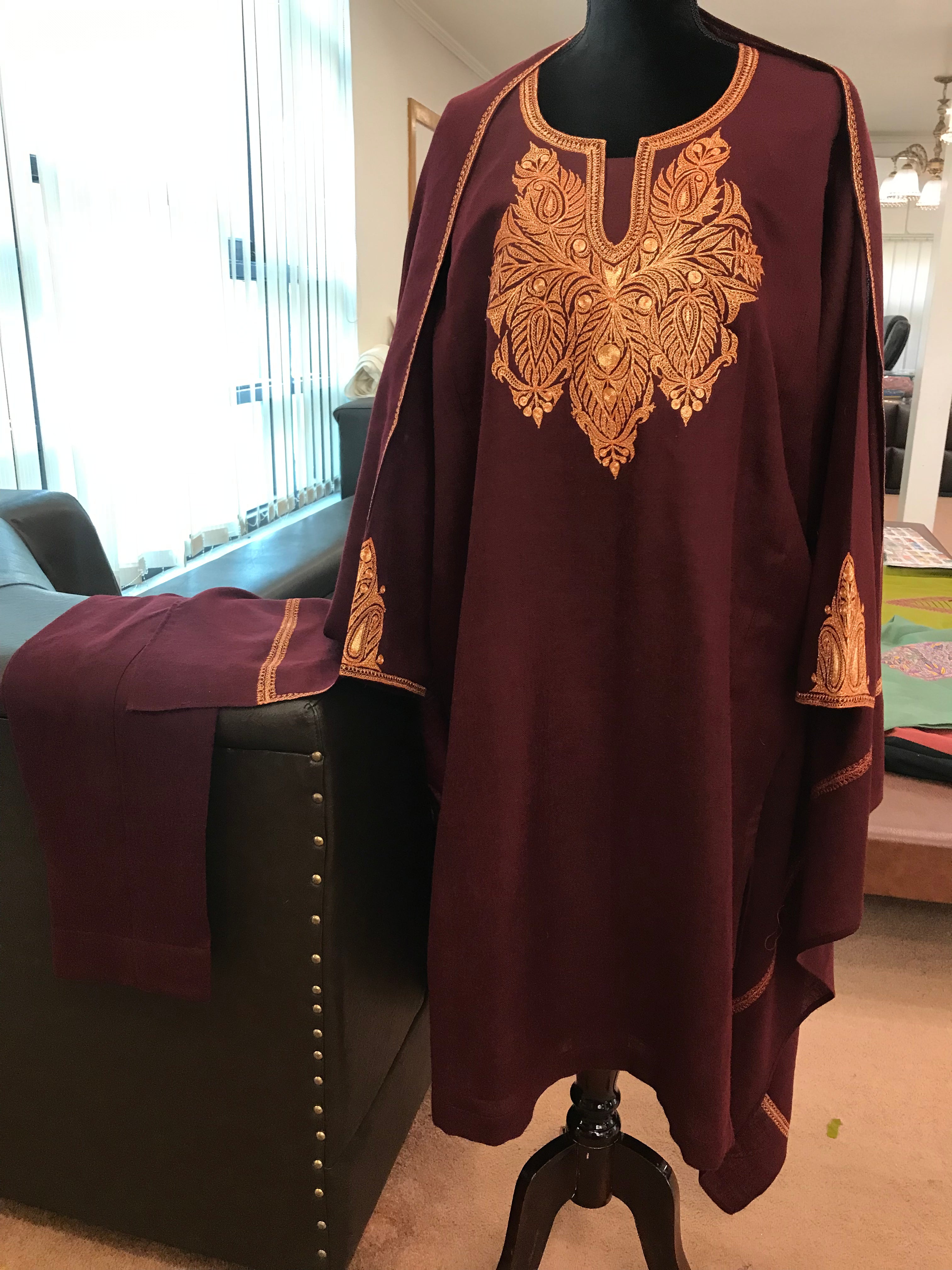 Pashmina blend 3 piece pheran set