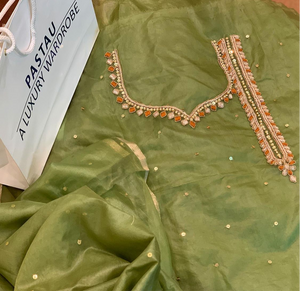 Handembroidered kurti and duppata unstitched - Pastau