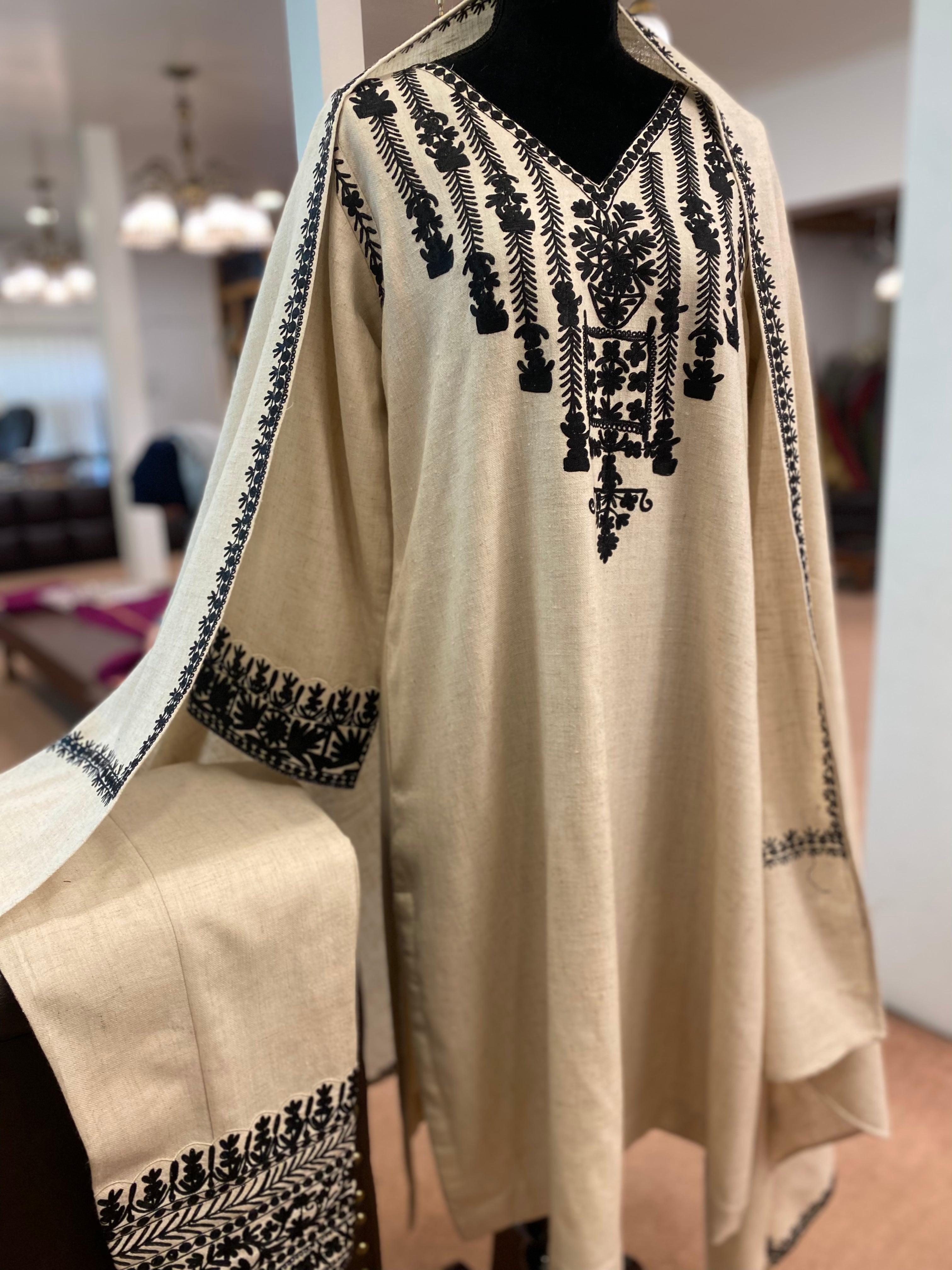 Raw Merino wool kurta set 3pc pbks253