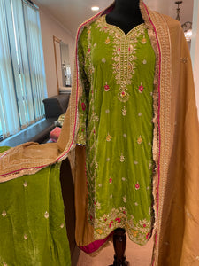 Handembroidered sharara dress