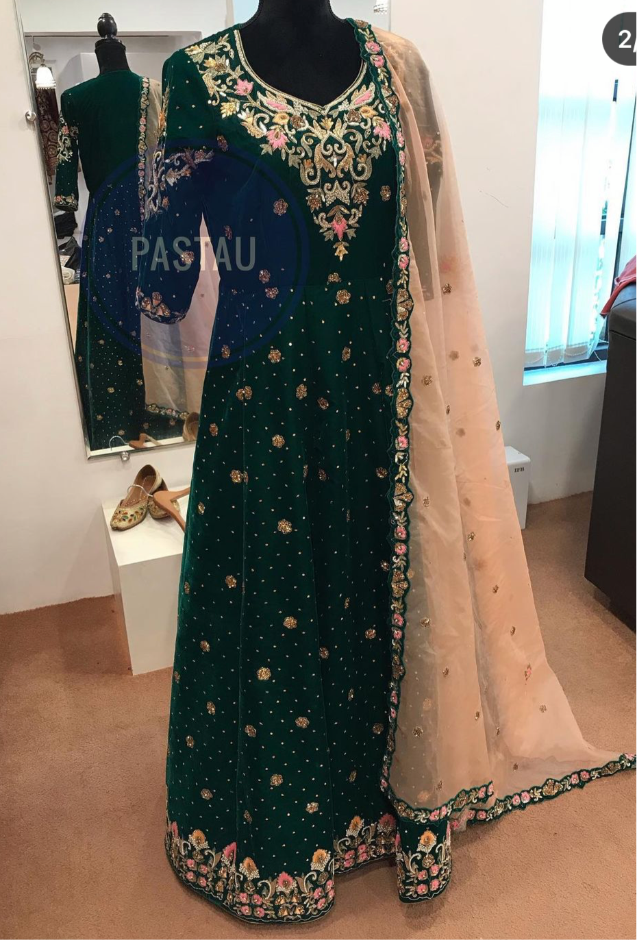 Hand embroidered Dress - Pastau