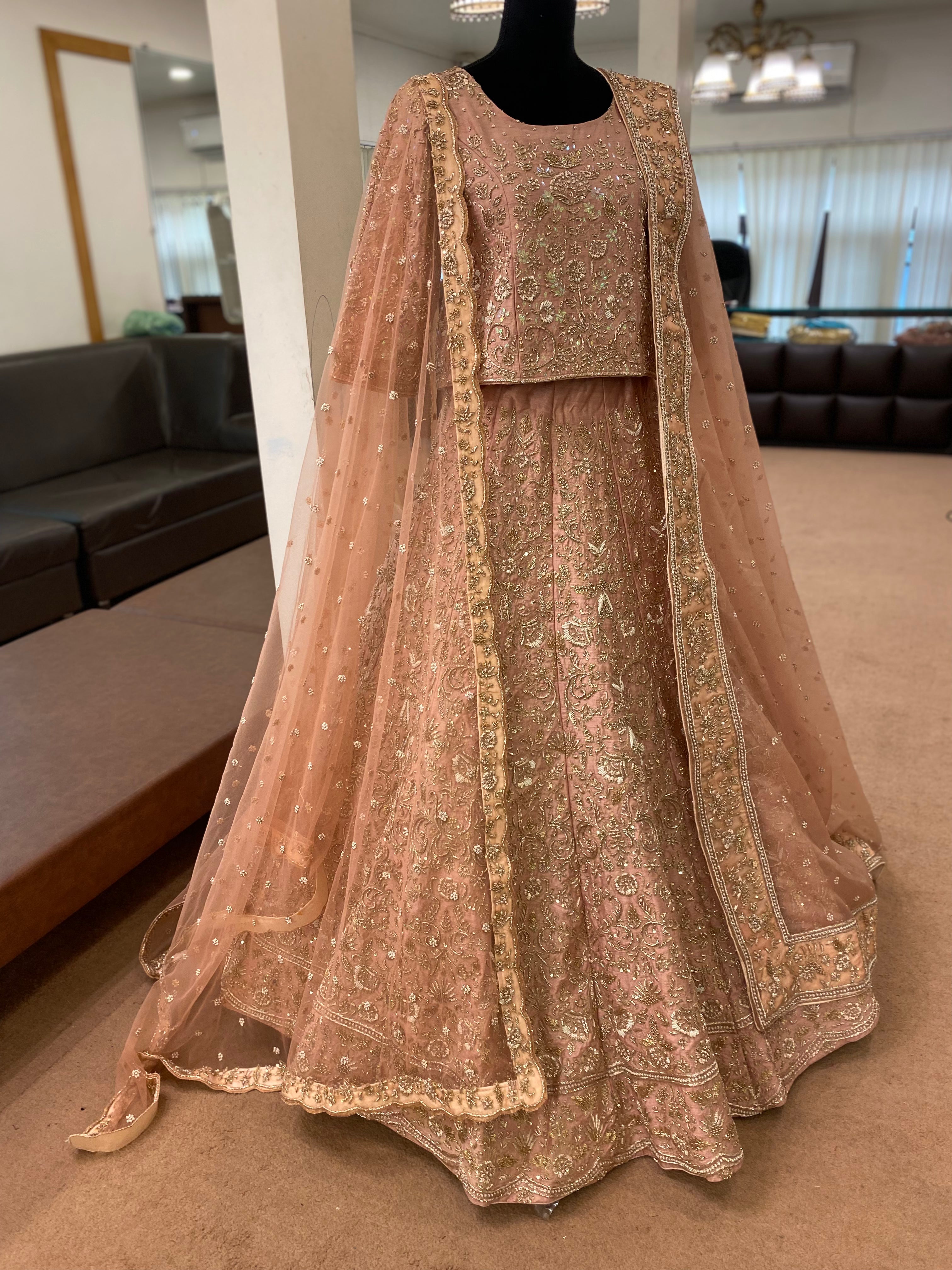 Hand embroidered Bridal ensemble