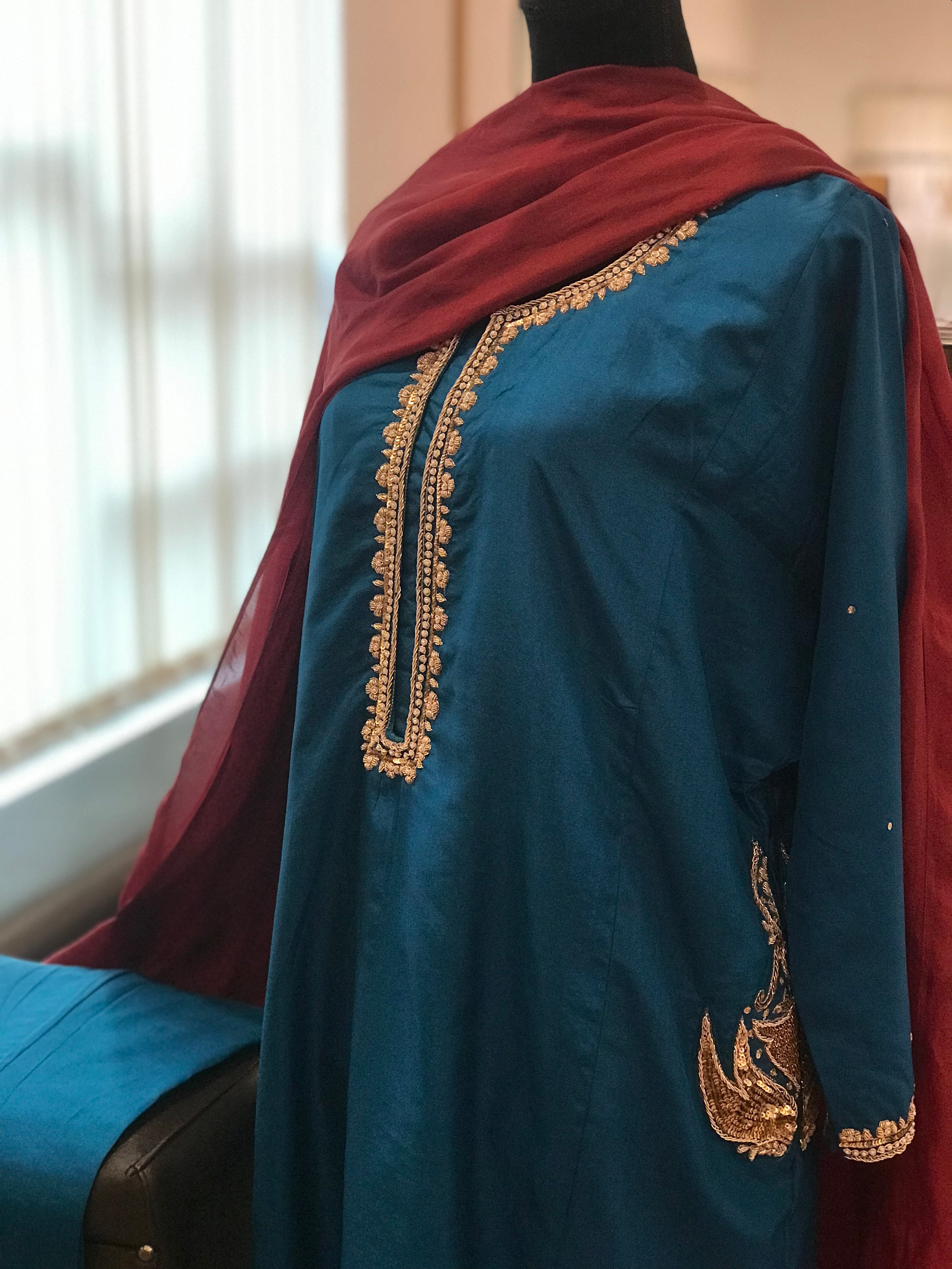 Handembroidered dress 3pc stitched