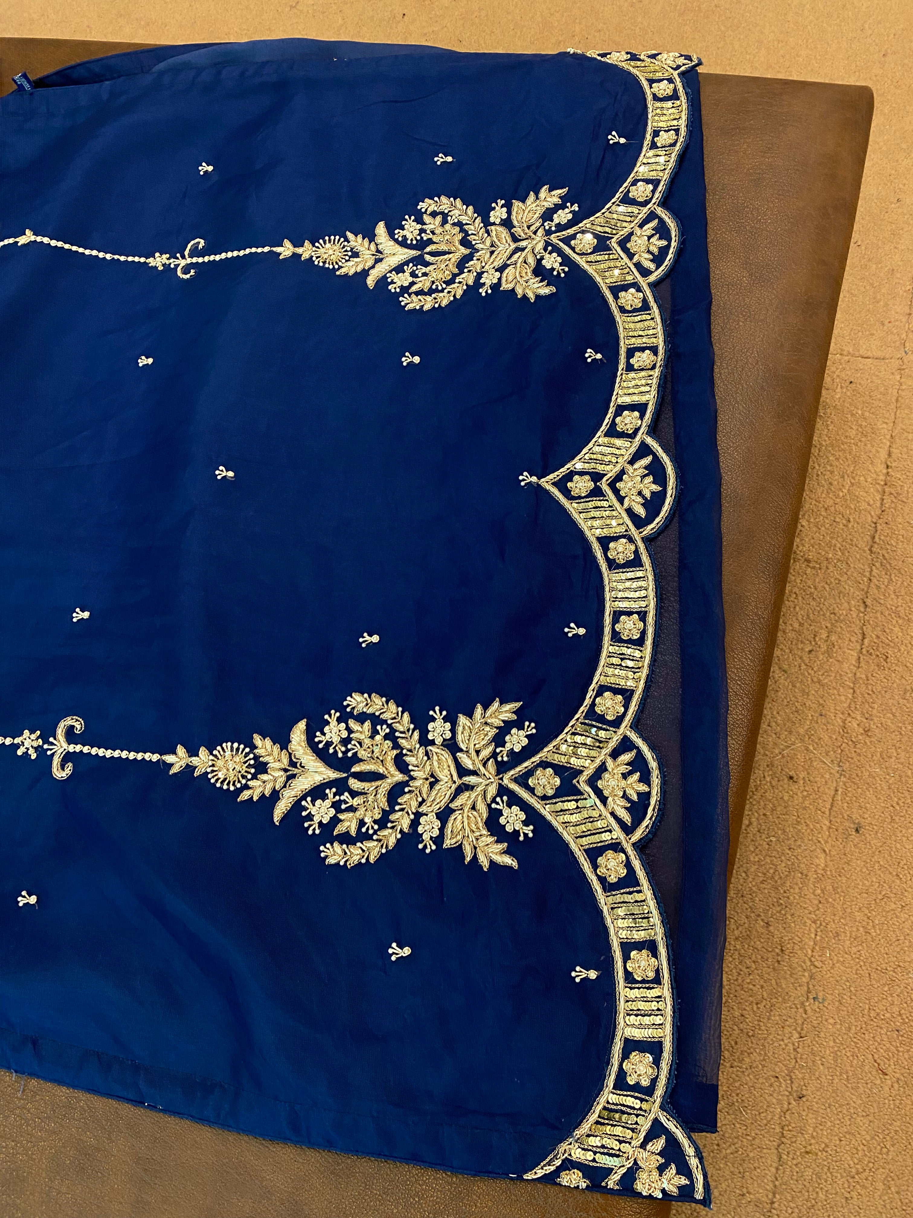 Hand embroidered organza dress 3pc stitched