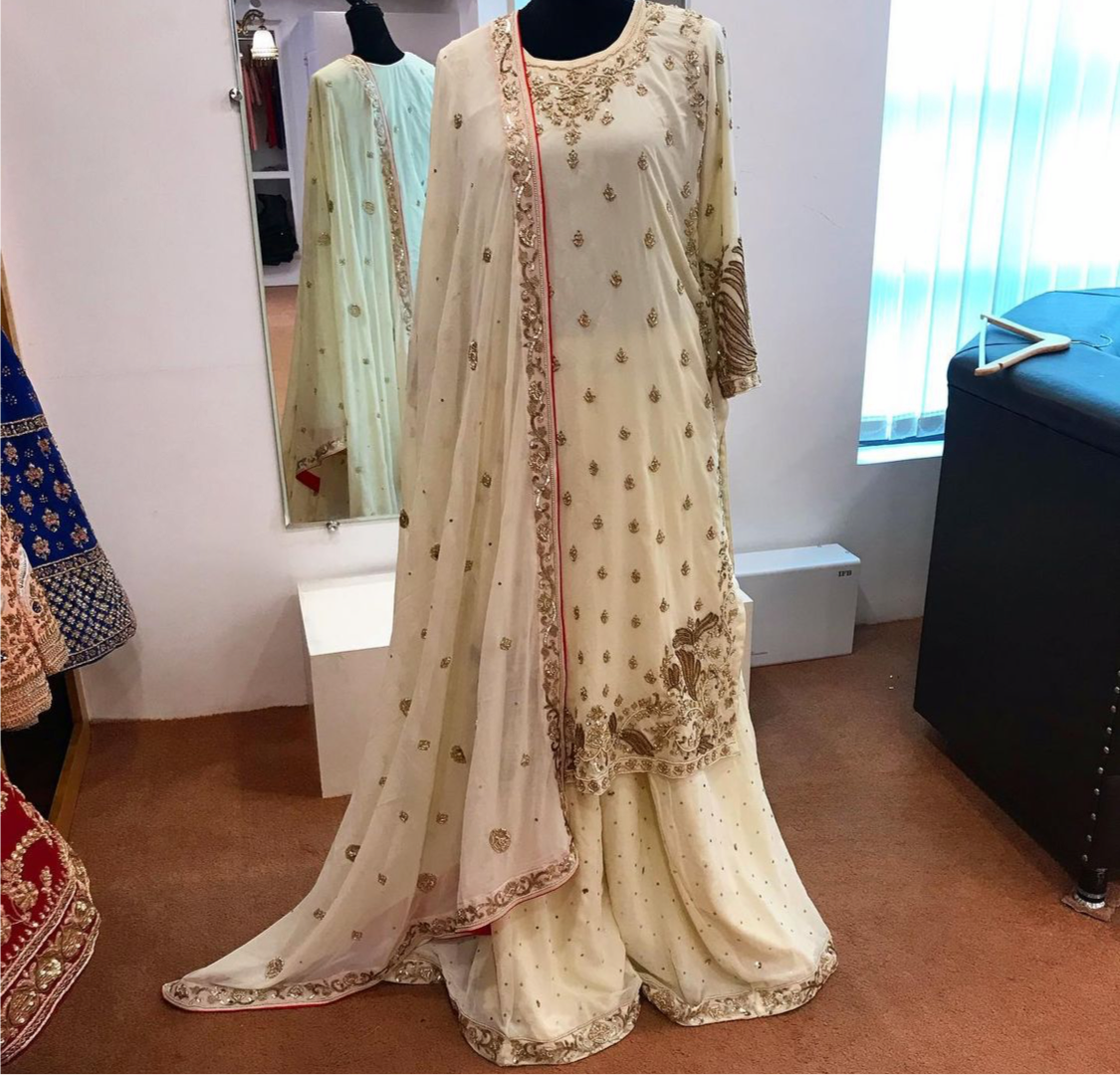 Handembroidered Sharara Dress
