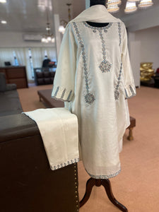 Pure silk kurta set 3pc stitched mtks362
