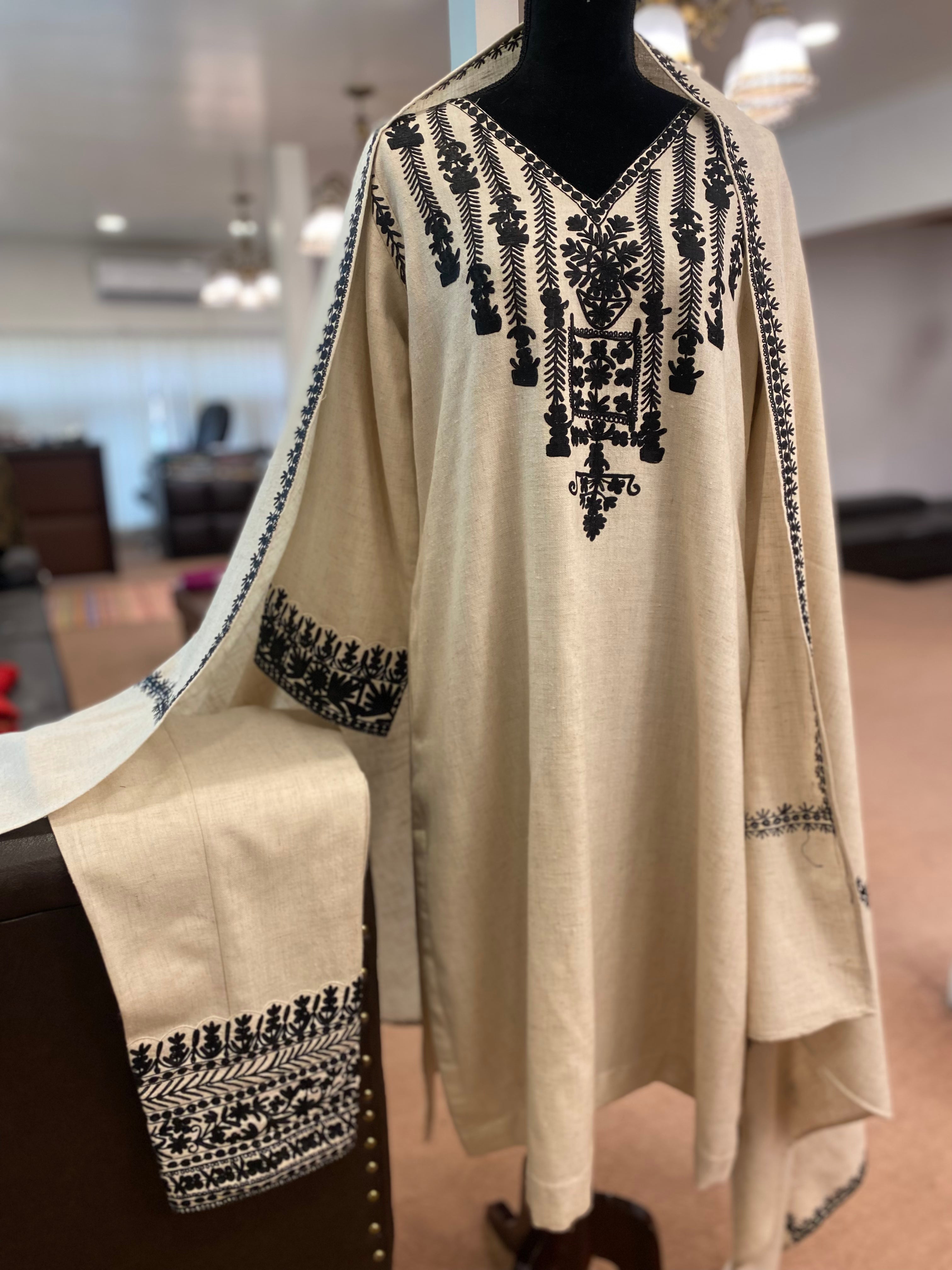 Raw Merino wool kurta set 3pc pbks253