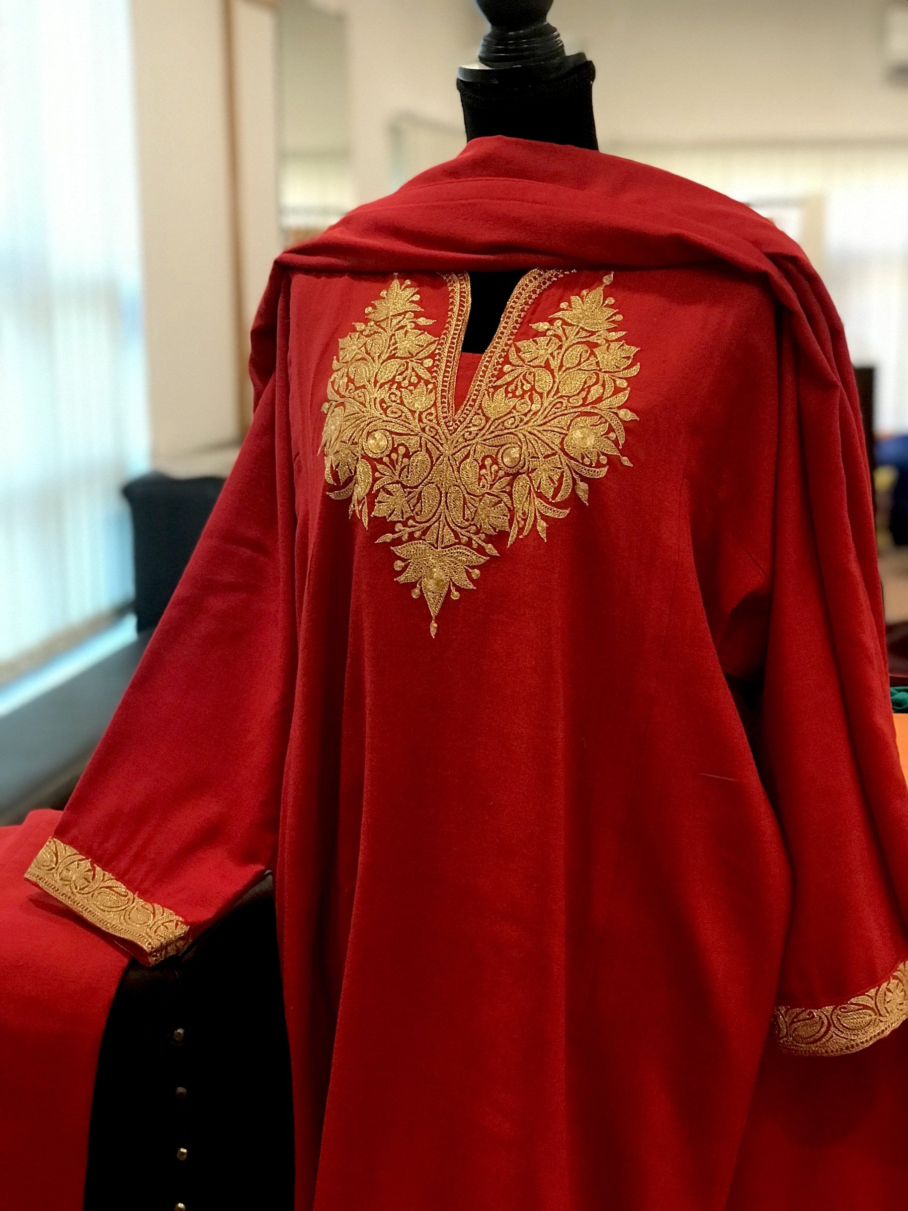 Pure pashmina and pure wool blend 3pc set with Hand Tilla