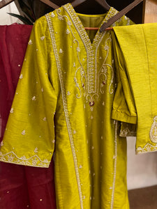 Hand embroidered suit 3pc stitched