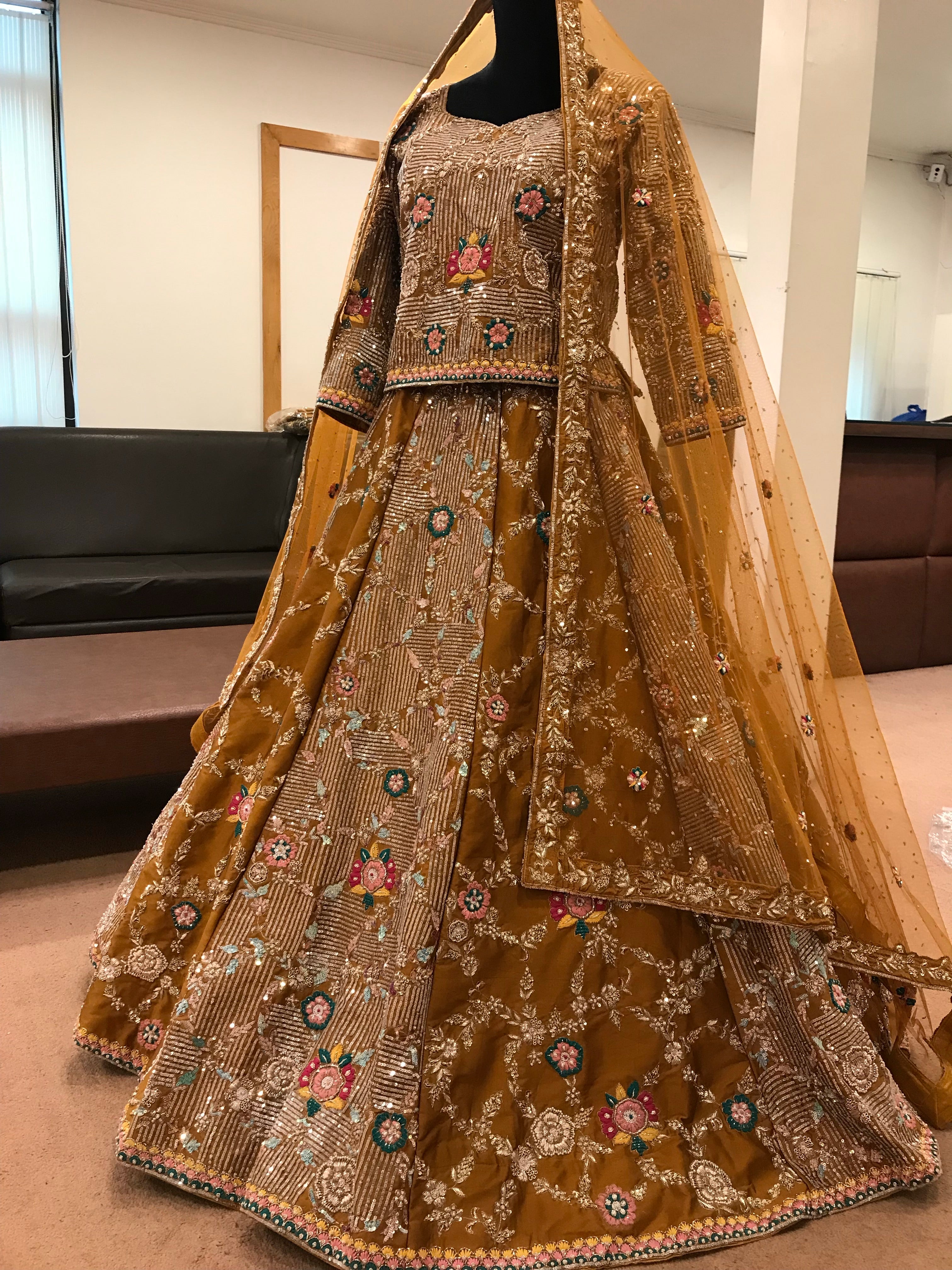 Hand embroidered Bridal Lehanga