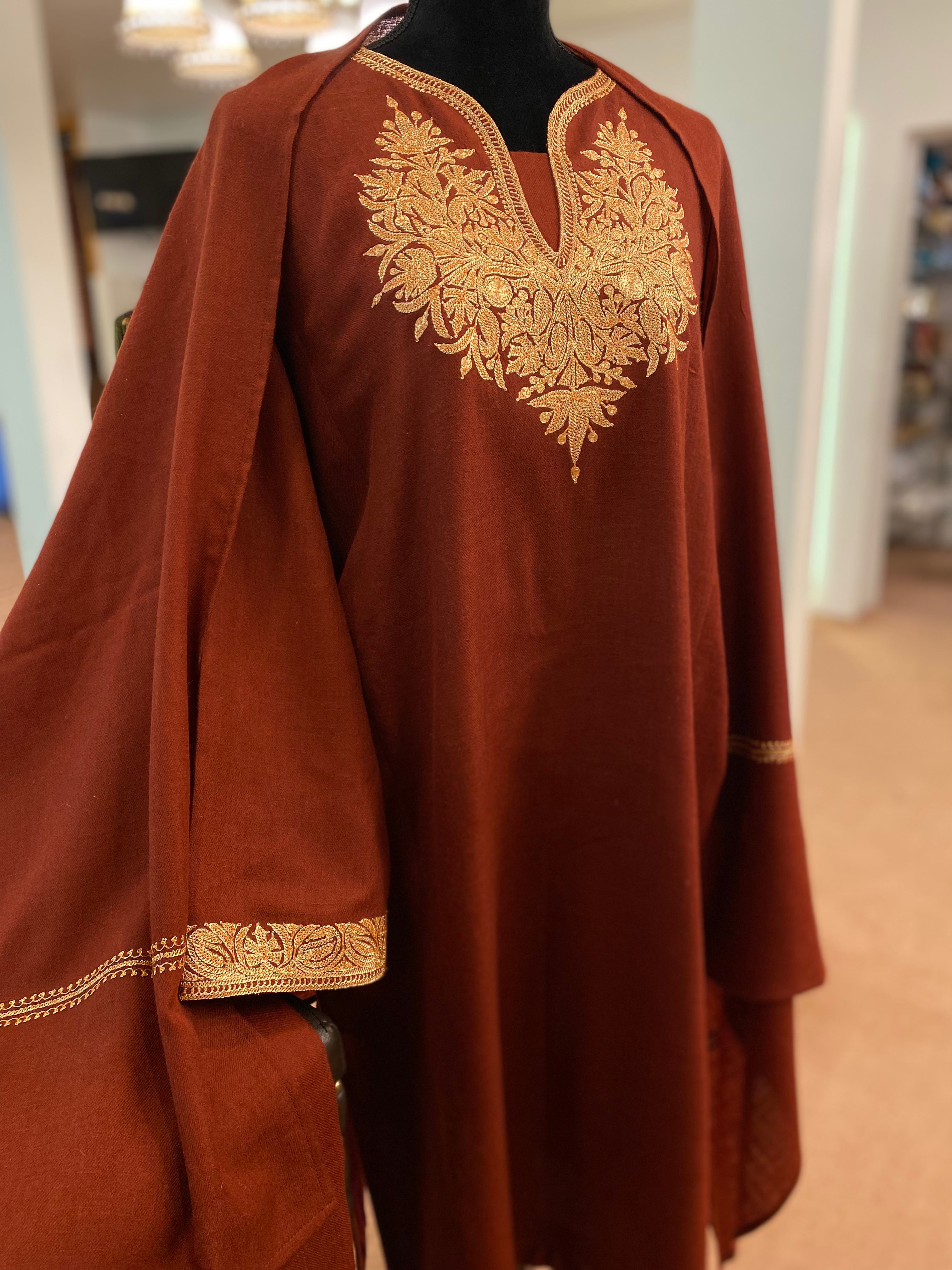 Pure pashmina blend pheran set 3pc