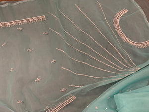 Hand embroidered 3pc suit unstitched