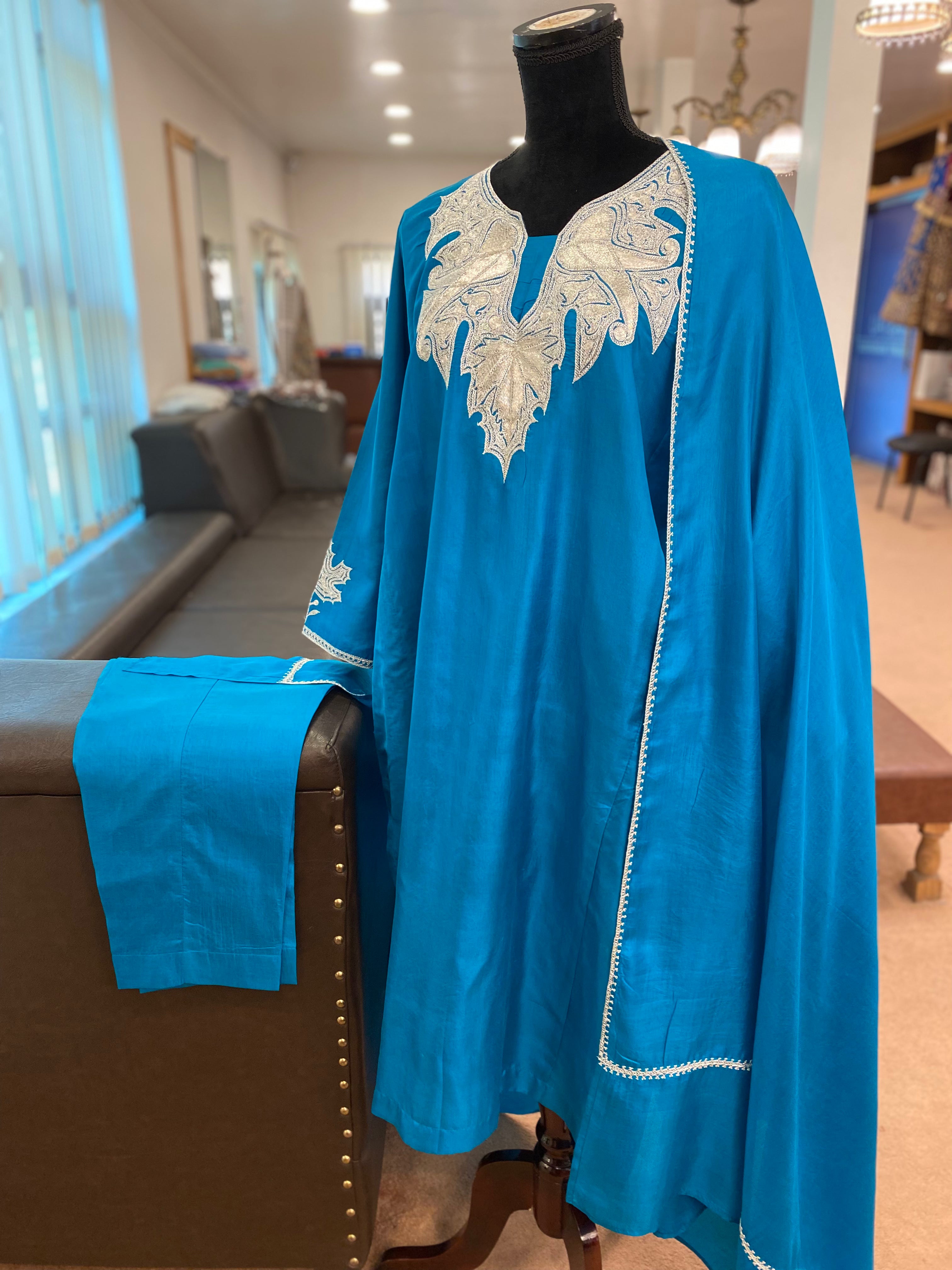 Pure silk hand Tilla 3pc set stitched