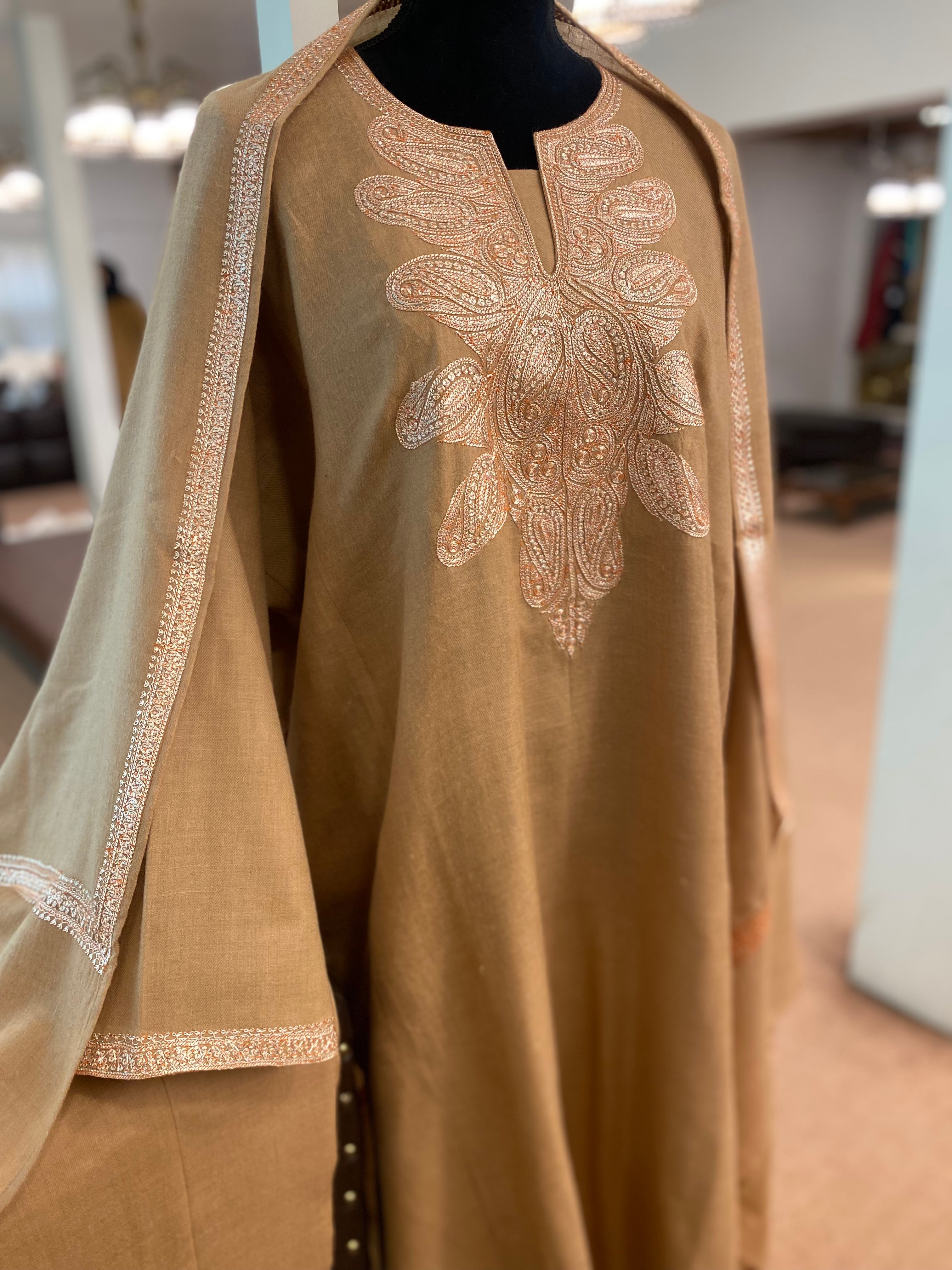 Pure pashmina blend 3pc with hand Tilla