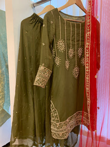 Handembroidered Sharara Dress stitched