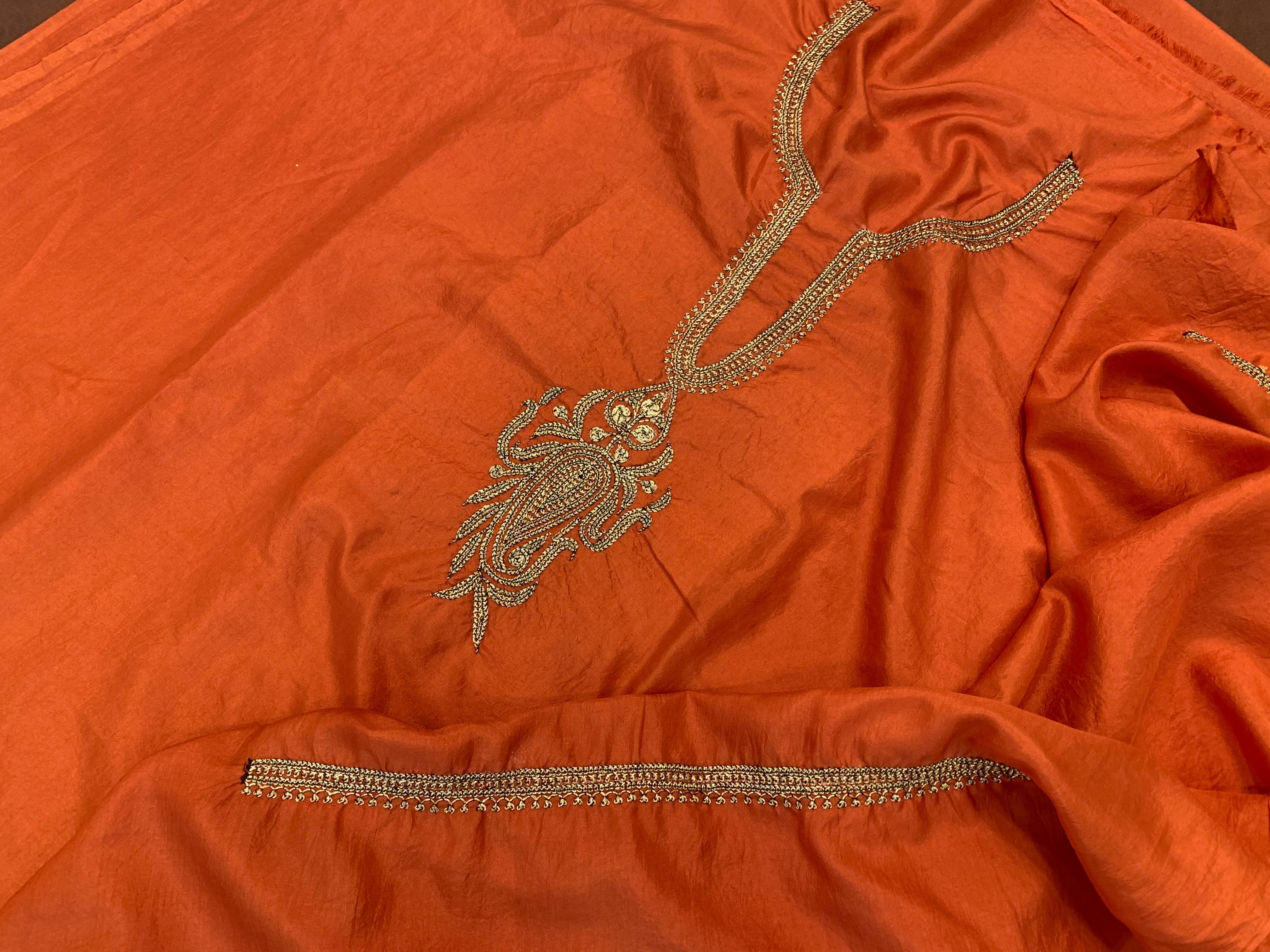 Hand Tilla 2 pc unstitched in pure silk