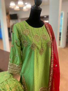 Hand embroidered Gharara dress stitched