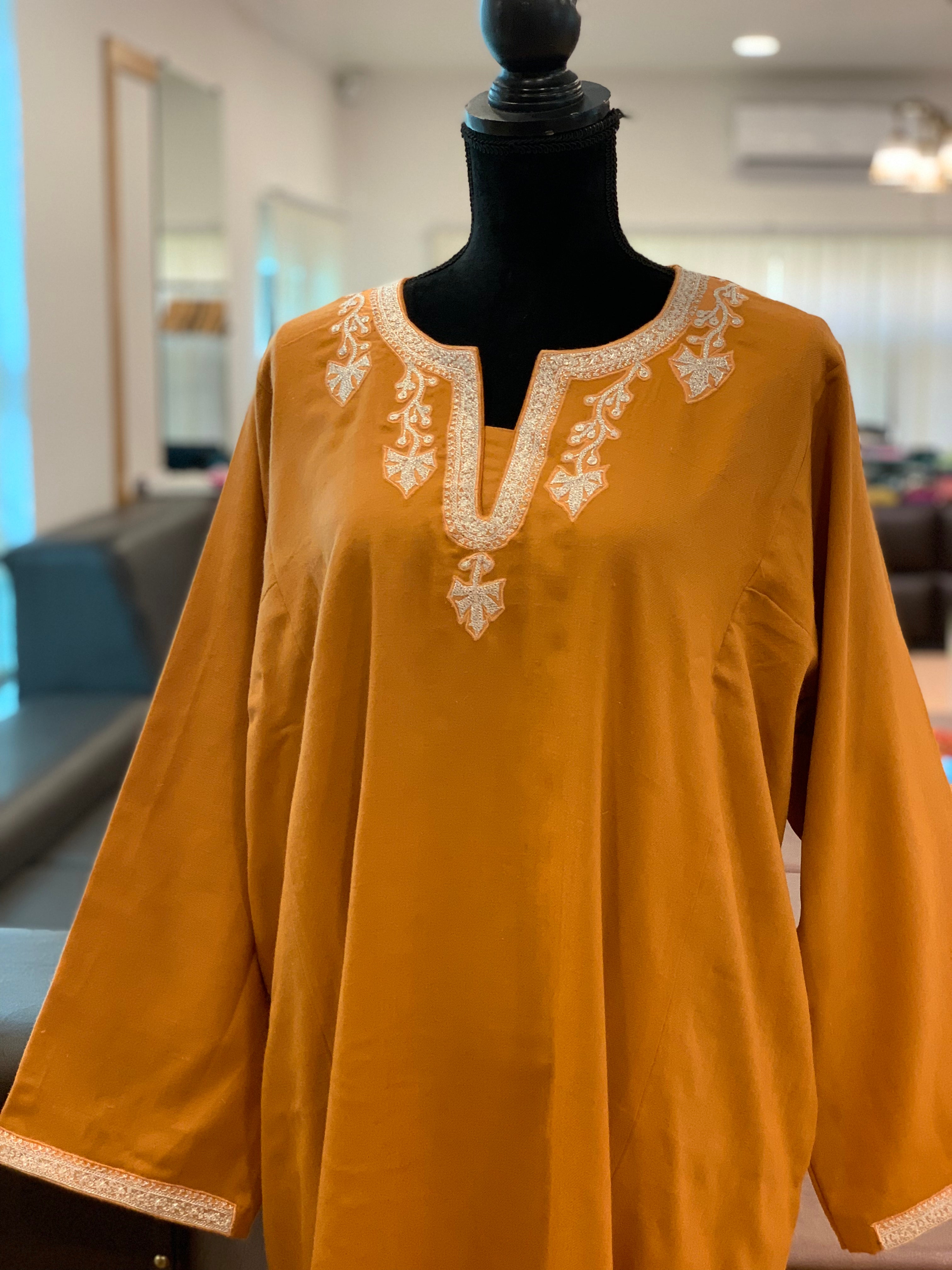 Pure pashmina and wool blend pheran - PWB018