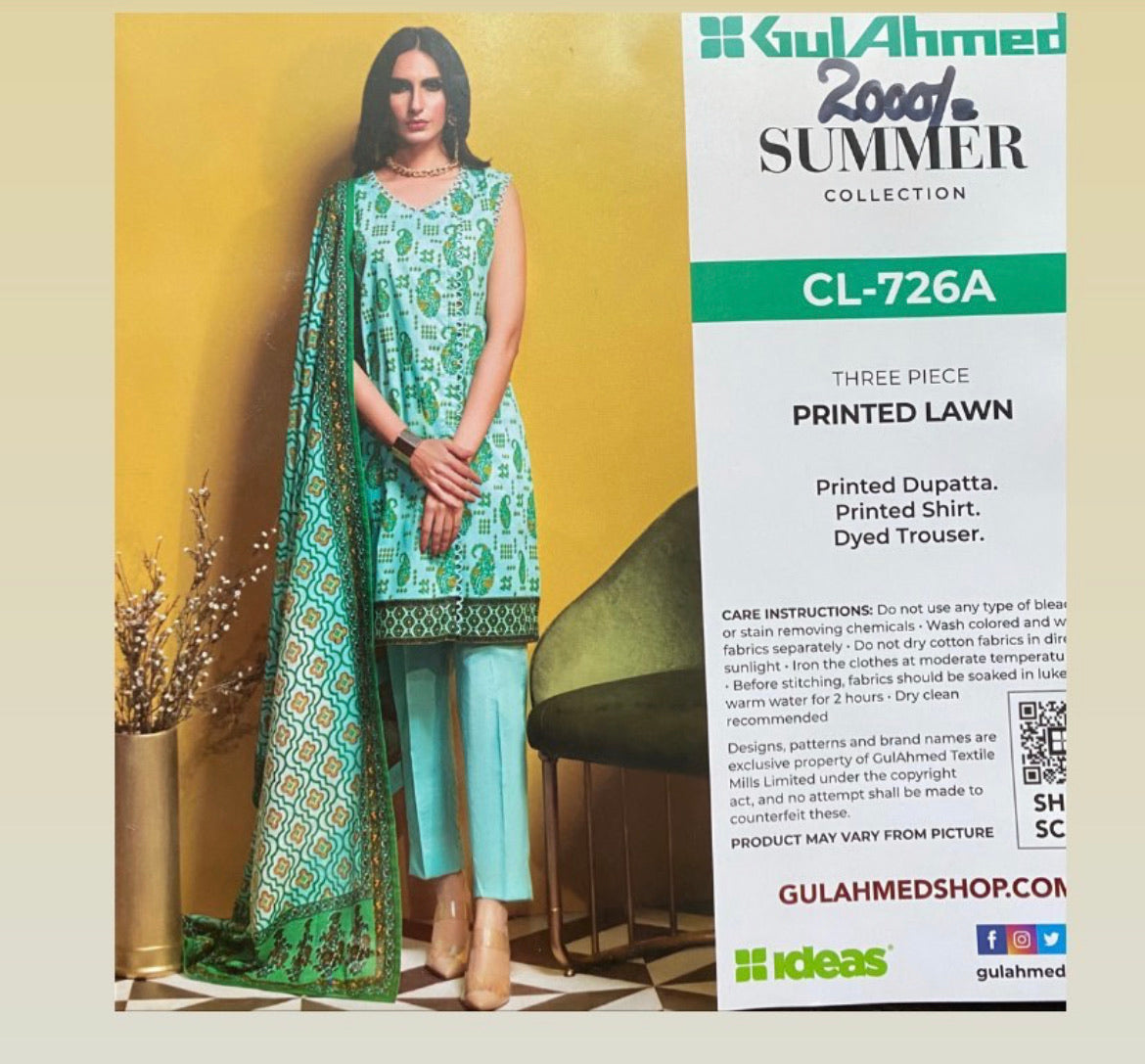 Gul ahmed lawn - Pastau