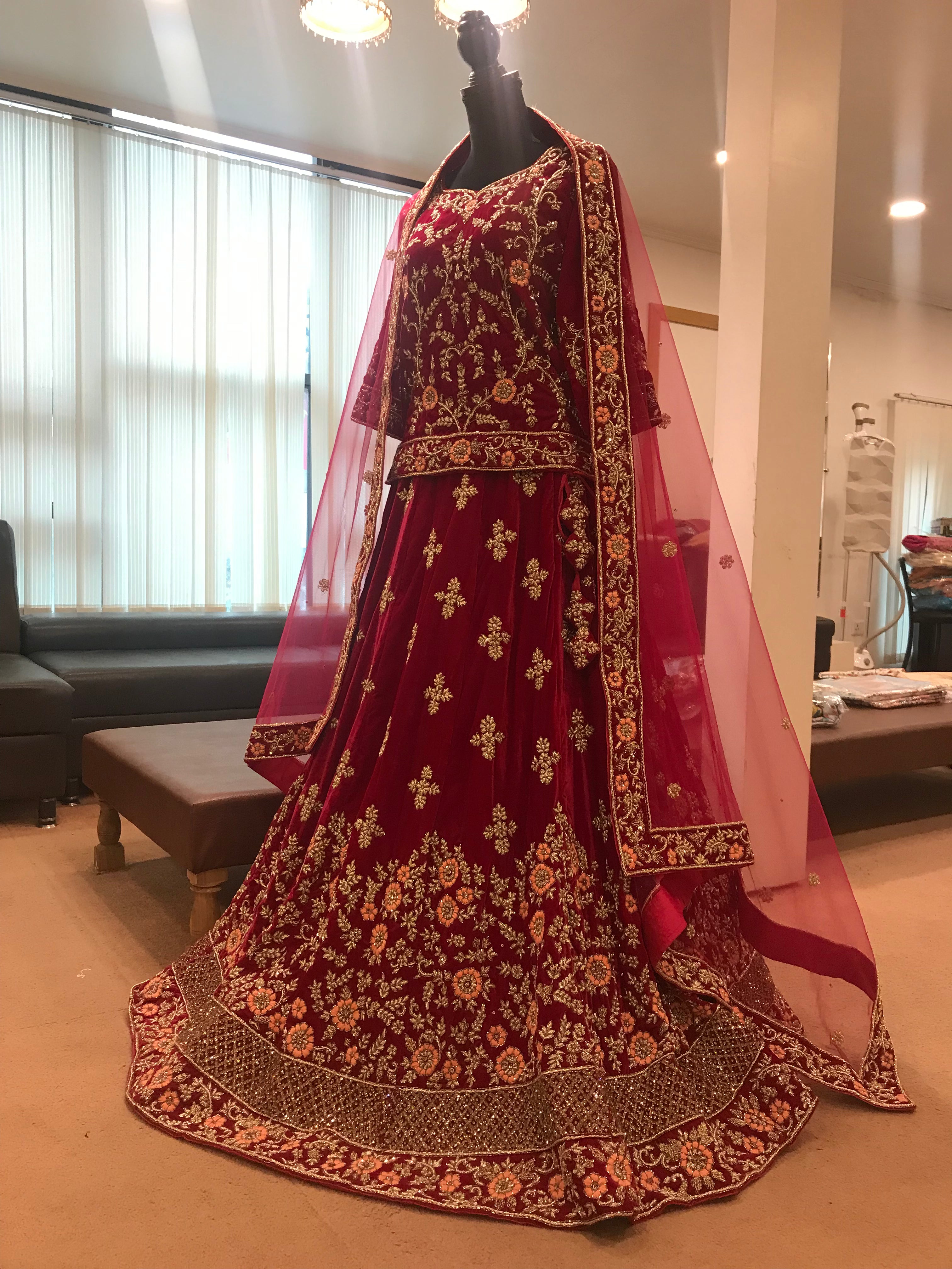 Handembroidered bridal lehanga