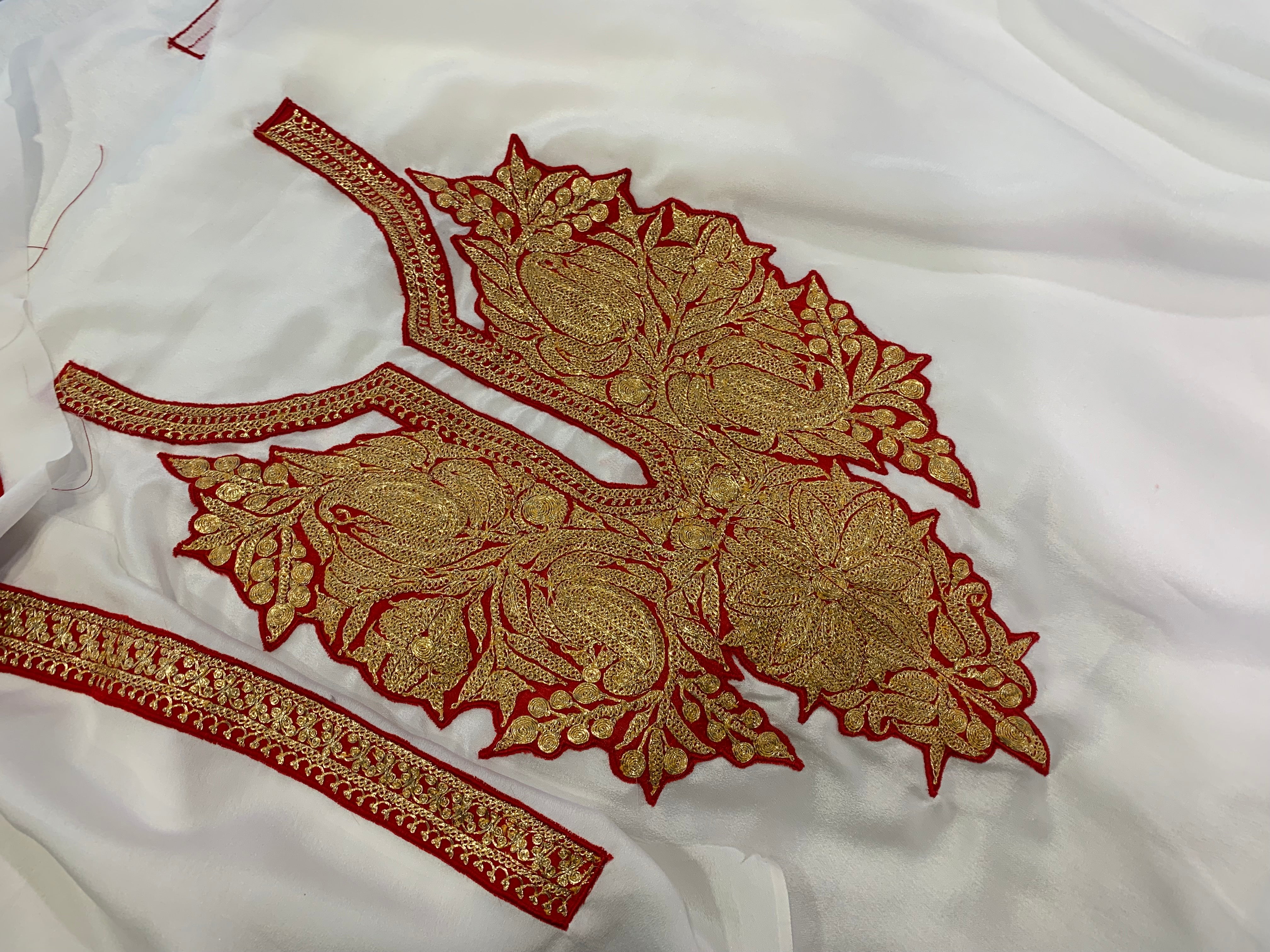 Pure crepe Hand Tilla suit 2pc  unstitched