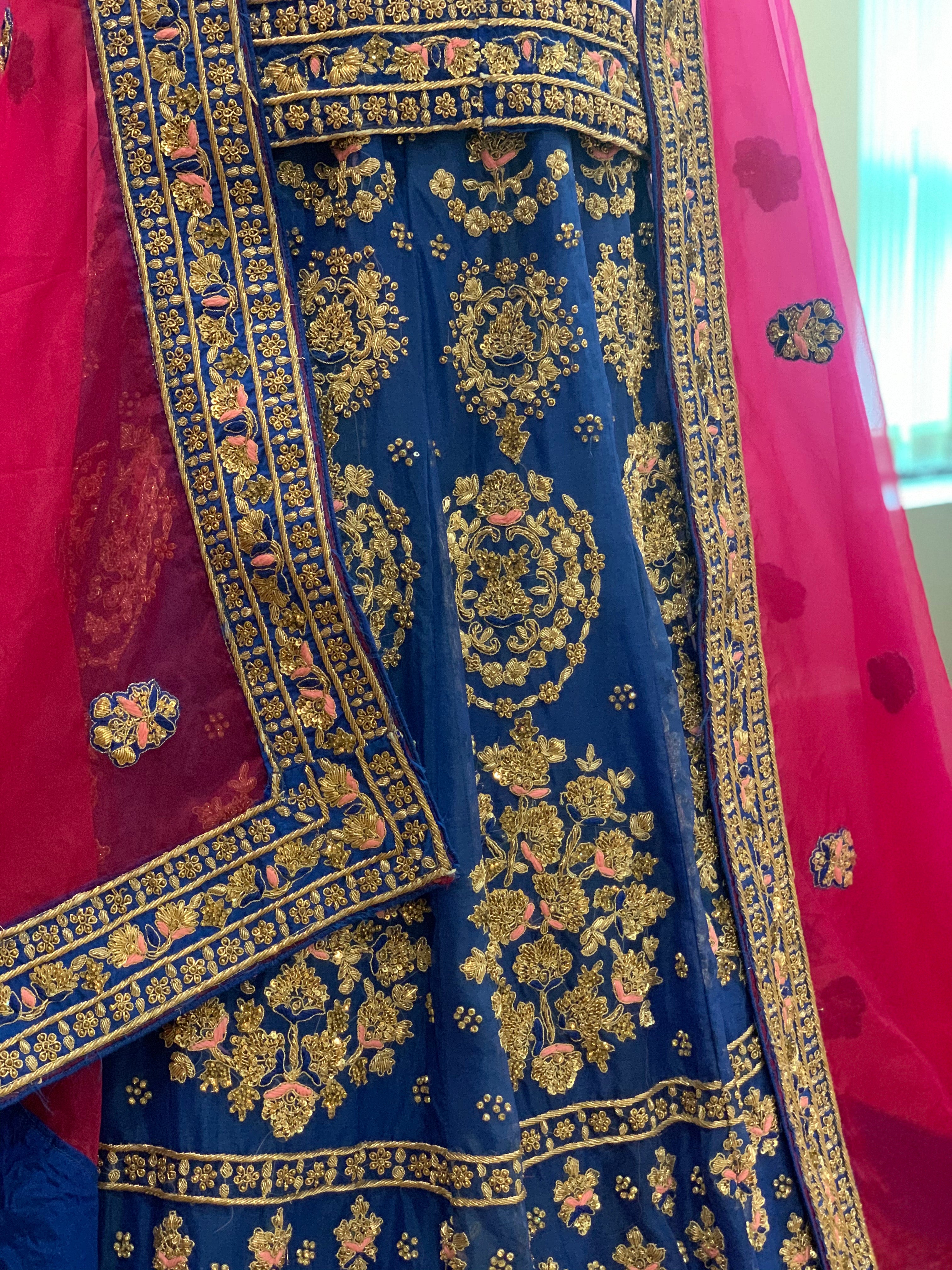 Hand embroidered Bridal Lehanga - Pastau
