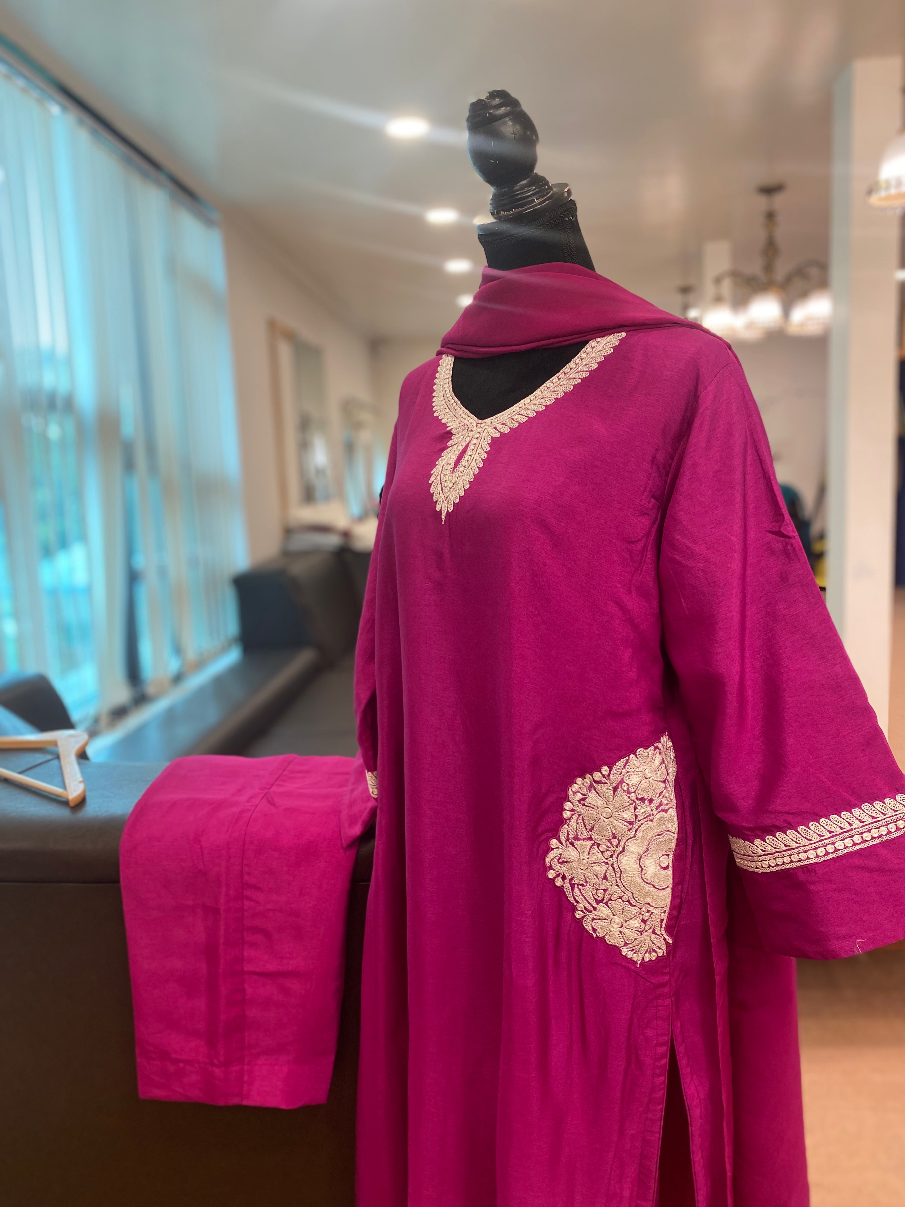 Tilla kurta set 3pc stitched MTKS117