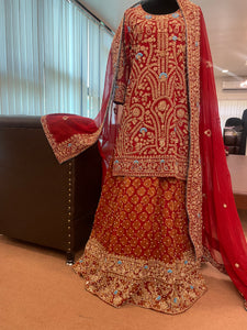 Red bridal dress