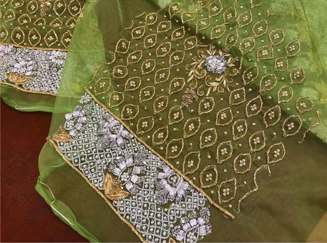 Handembroidered 2 pc suit unstitched - Pastau