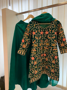 Hand embroidered sharara dress