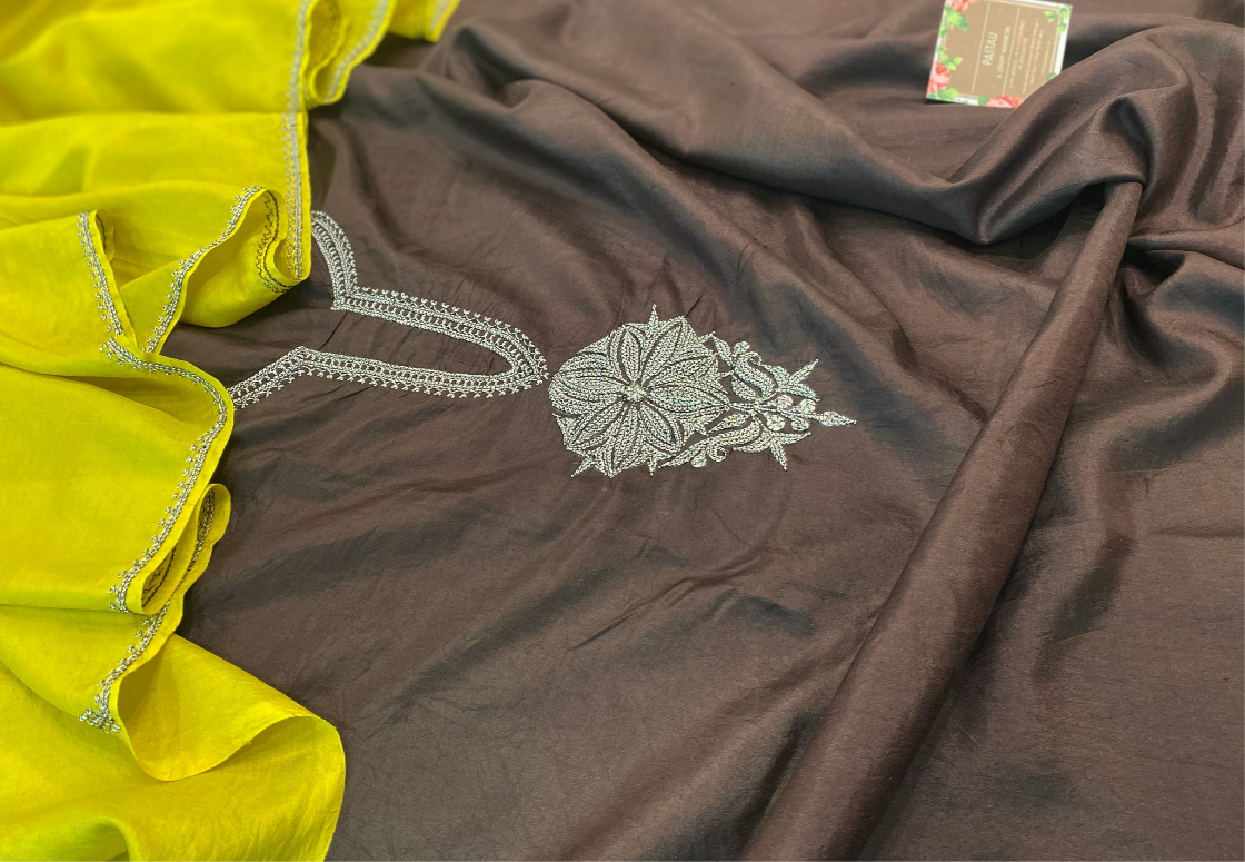 Hand Tilla pure silk 3pc unstitched