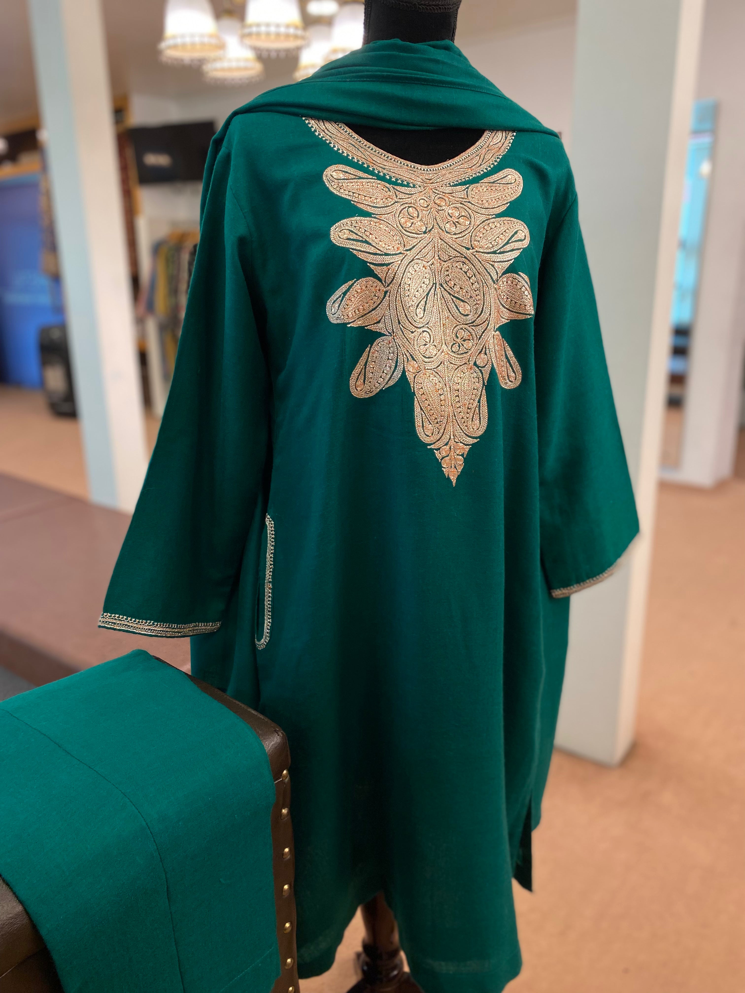 Pure pashmina blend kurta set with Hand Tilla