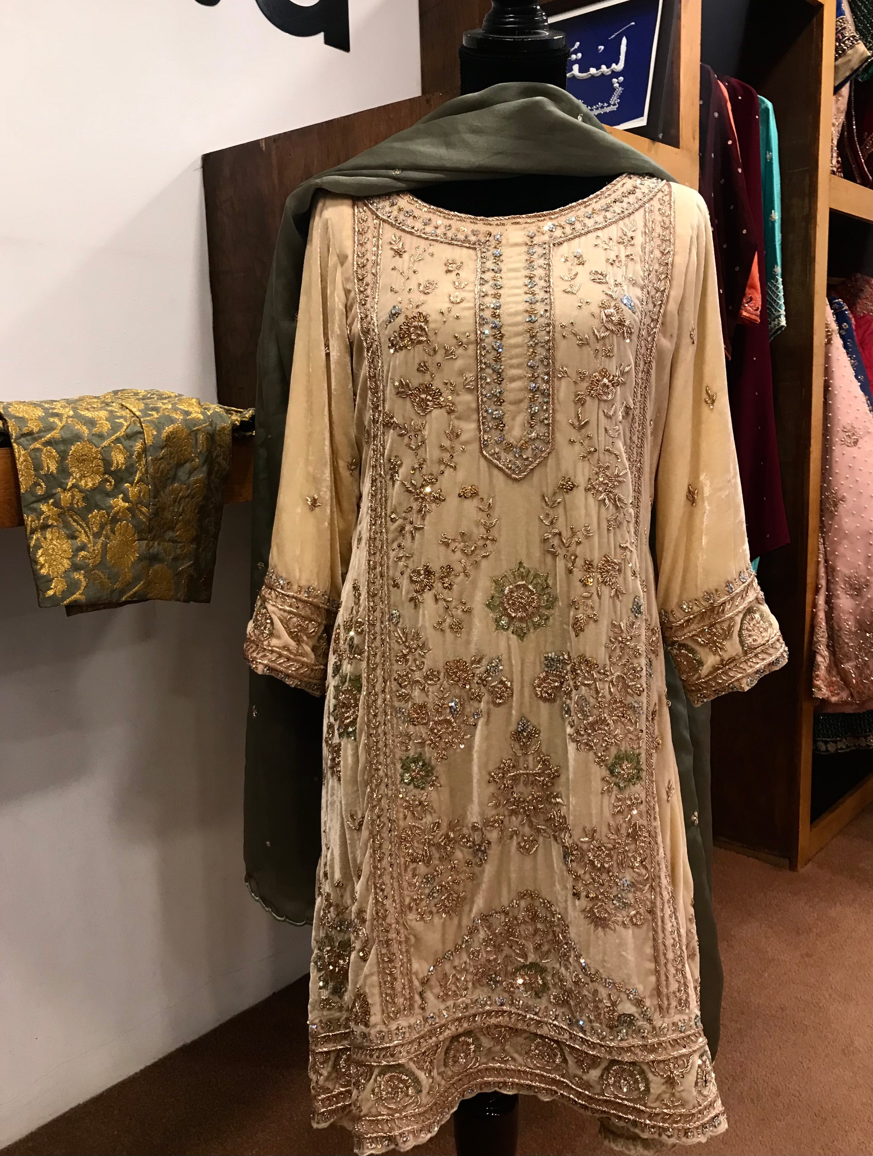 Handembroidered Kali dress 3pc stitched