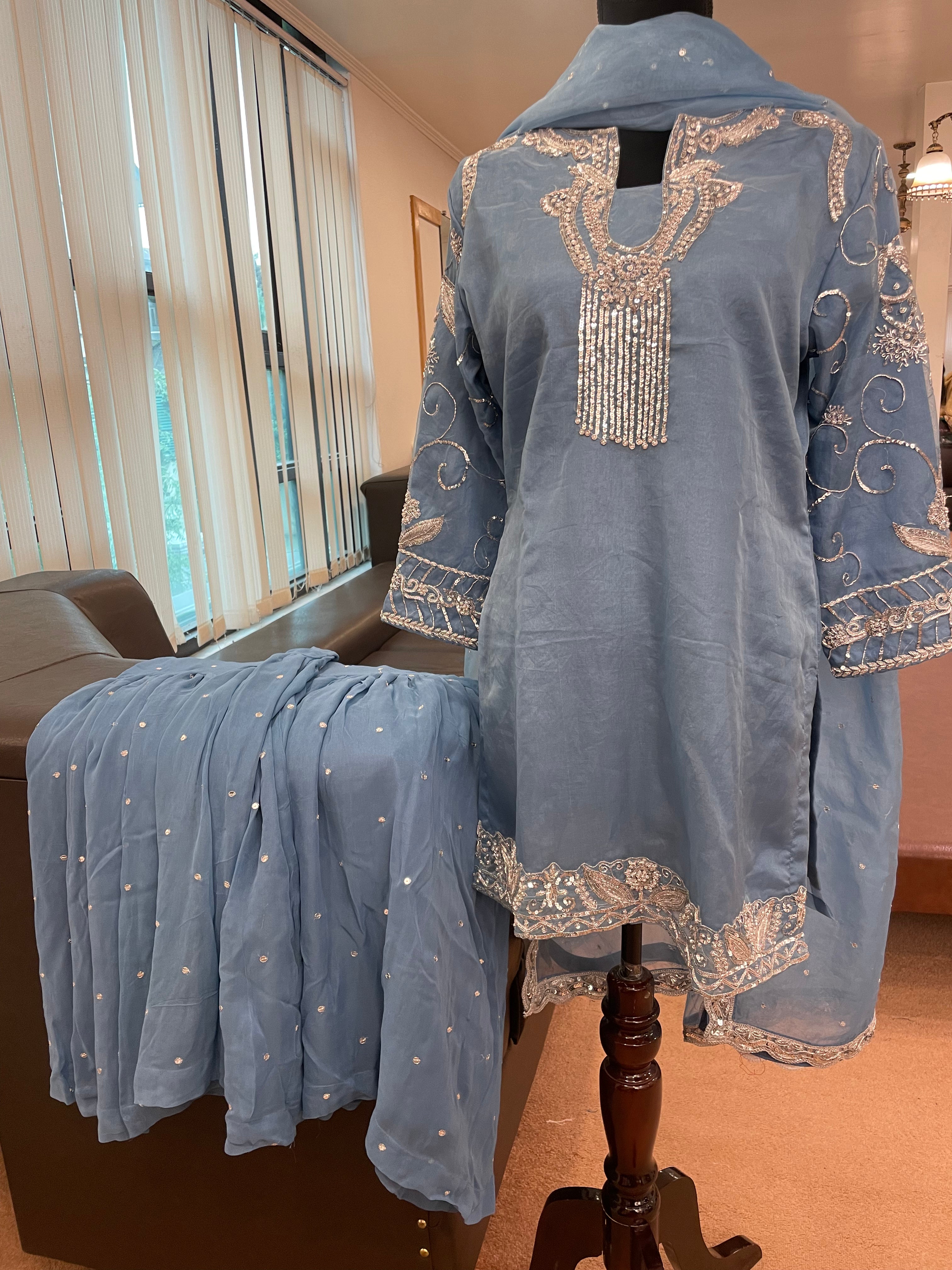 Dusty blue gharara