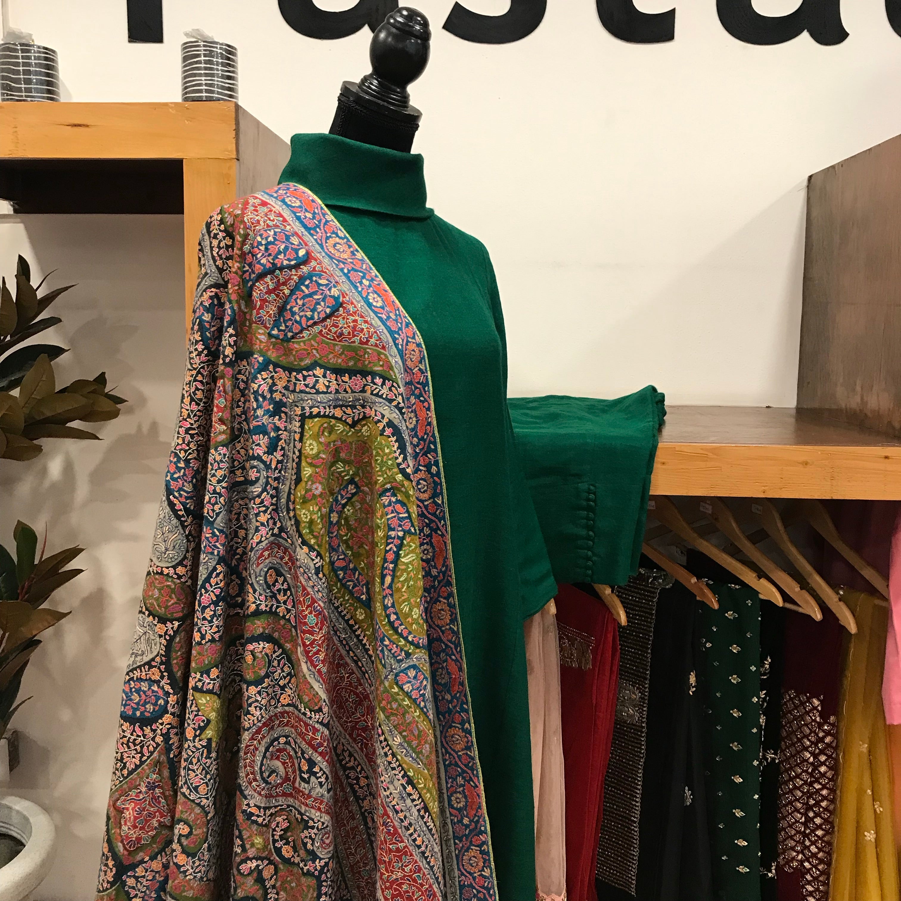 Purepashmina and pure wool blend kurta set 2pc stitched