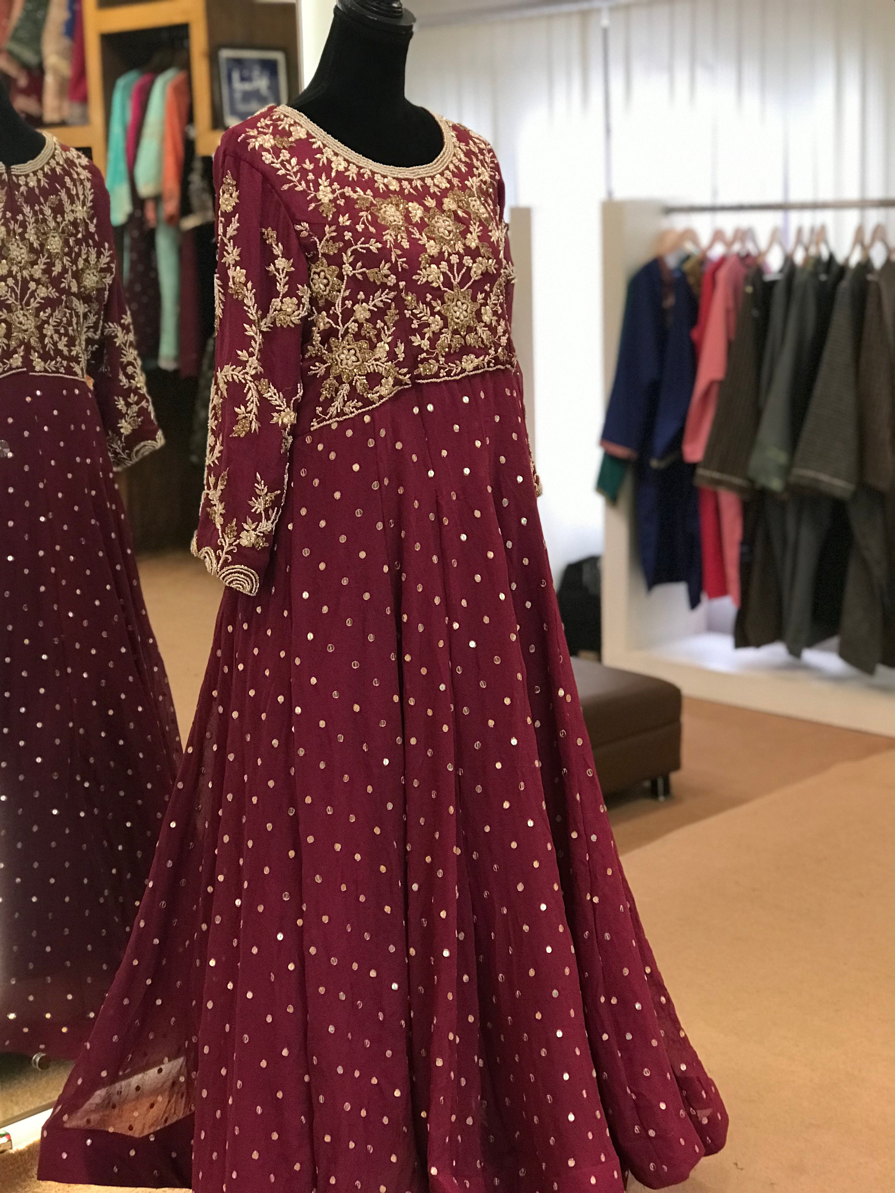 Handembroidered gown