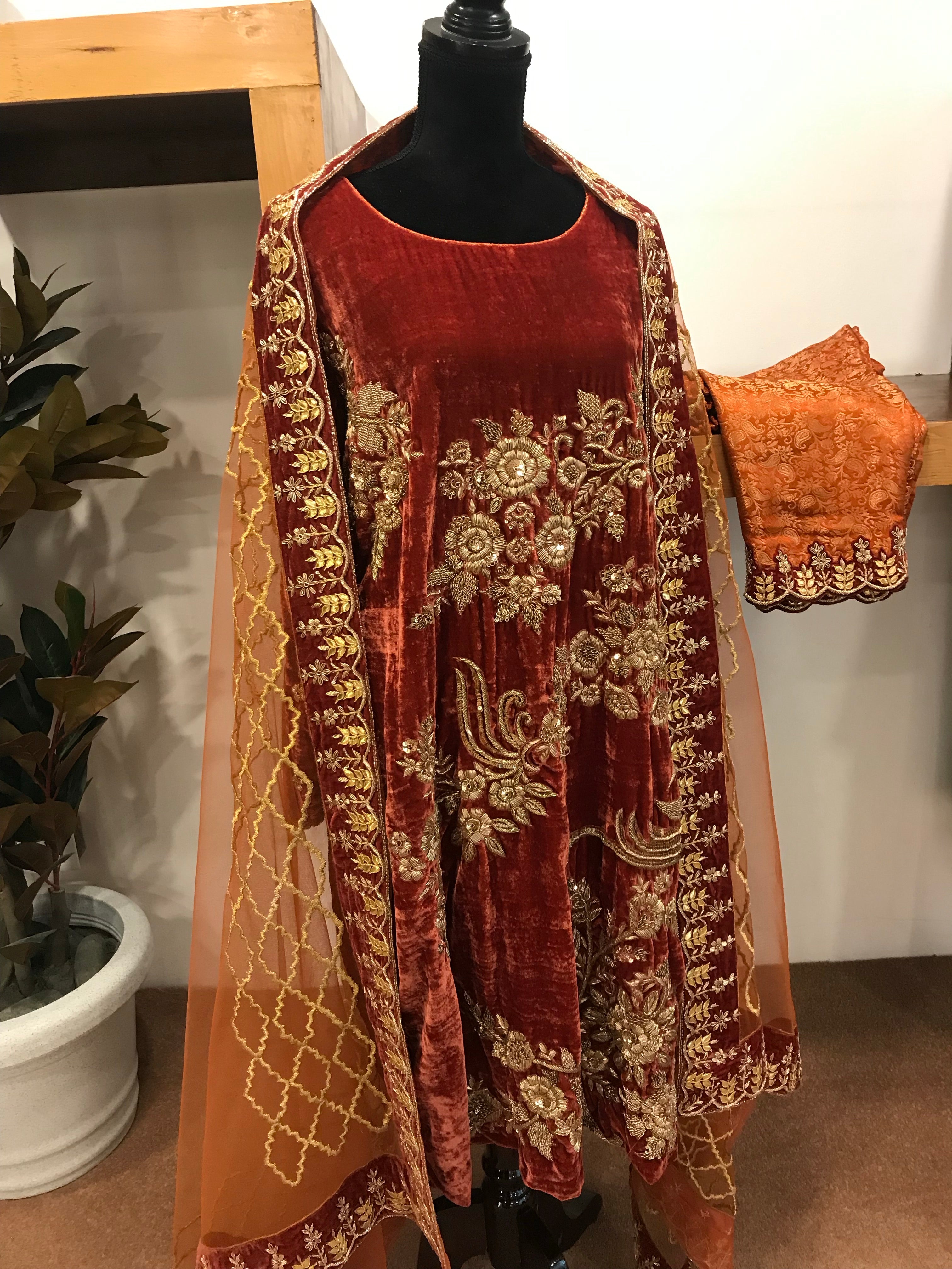 Handembroidered Dress 3pc stitched