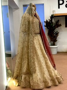 Handembroidered Bridal Lehanga with Double Duppata