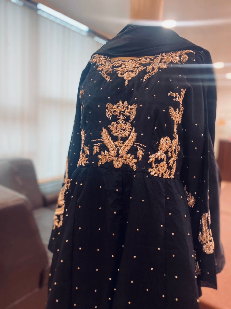 Hand Embroidered Organza Gown