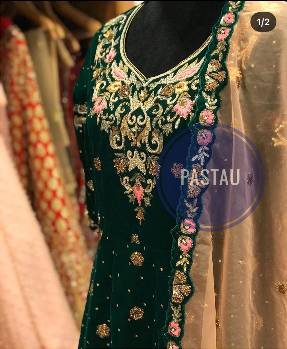 Hand embroidered Dress - Pastau