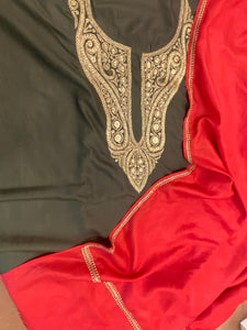 Hand tilla 3 piece suit with shawl