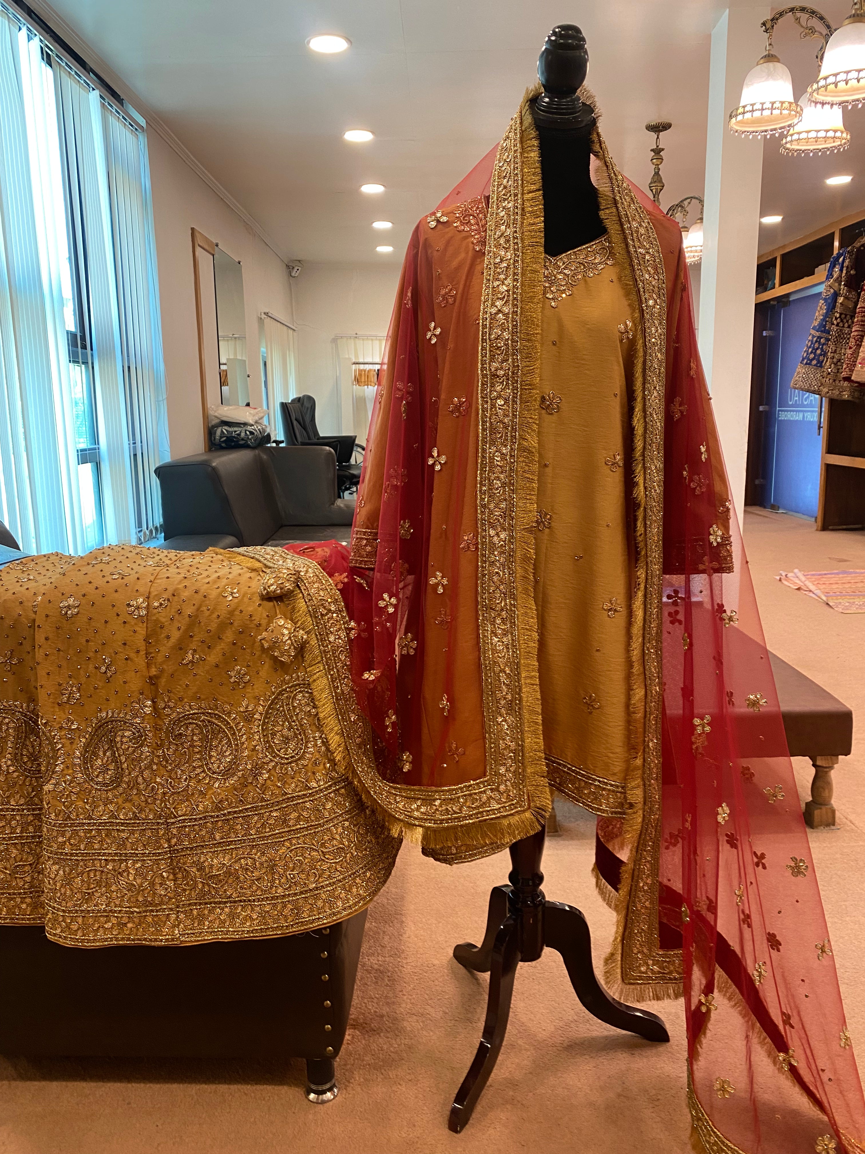 Hand embroidered Bridal Dress