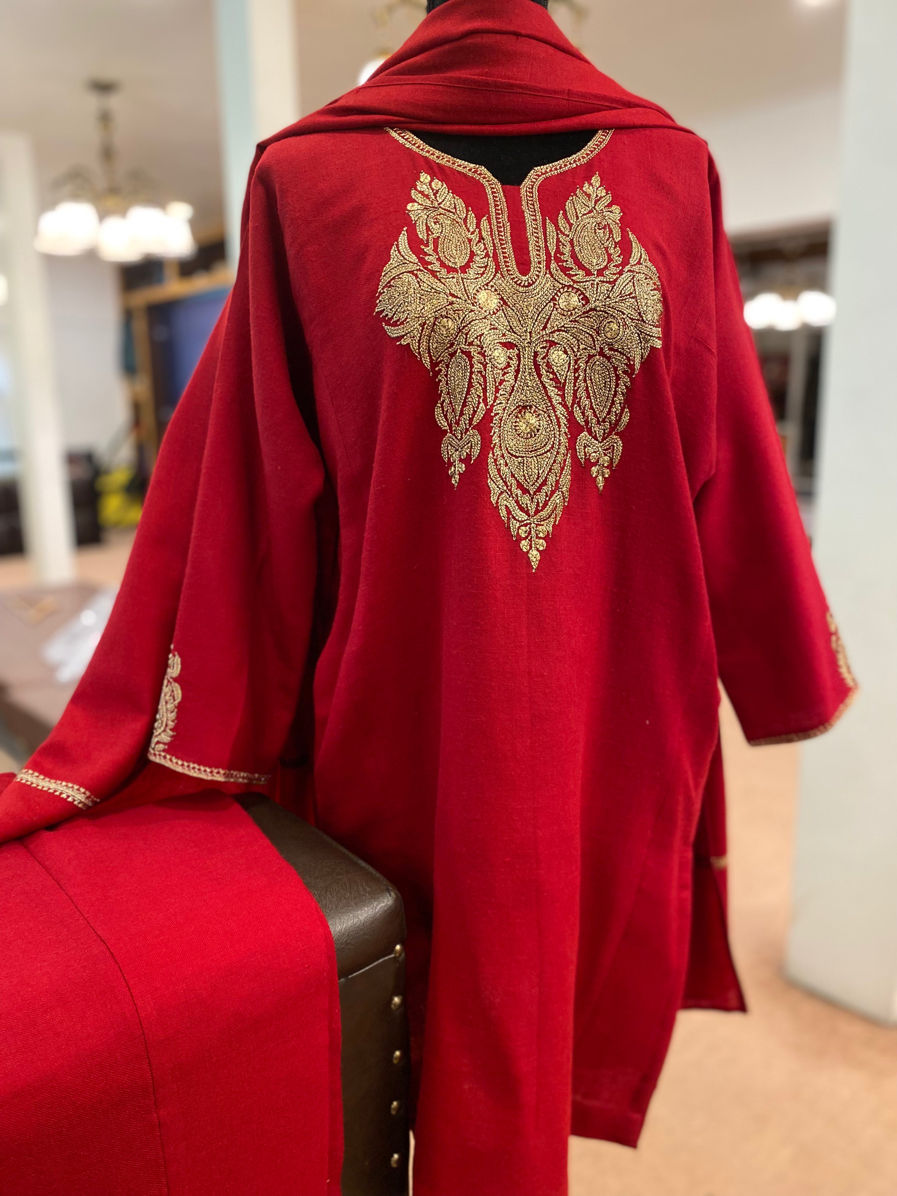 Pure pashmina blend With Hand Tilla 3pc stitched