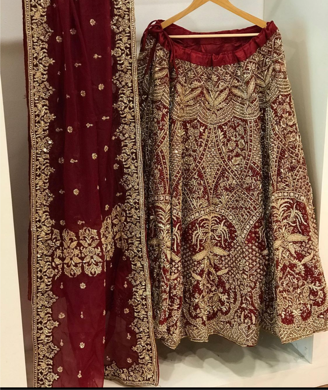 Hand embroidered Bridal Lehanga - Pastau