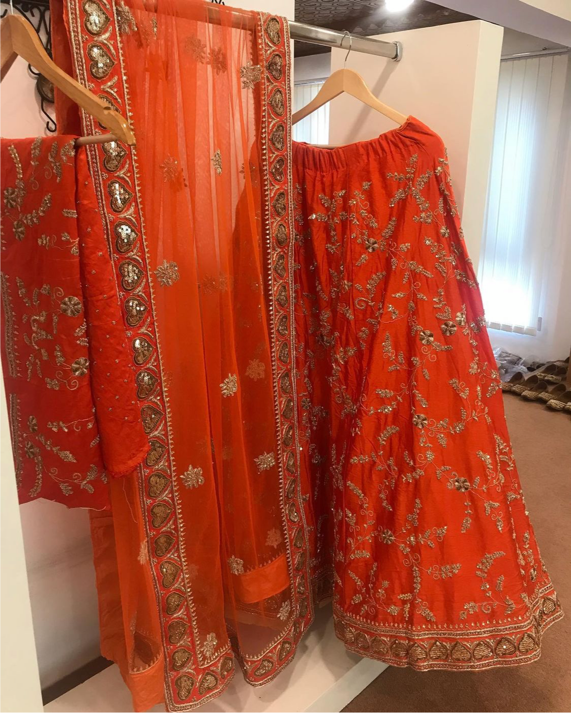 Hand embroidered Bridal Lehanga - Pastau