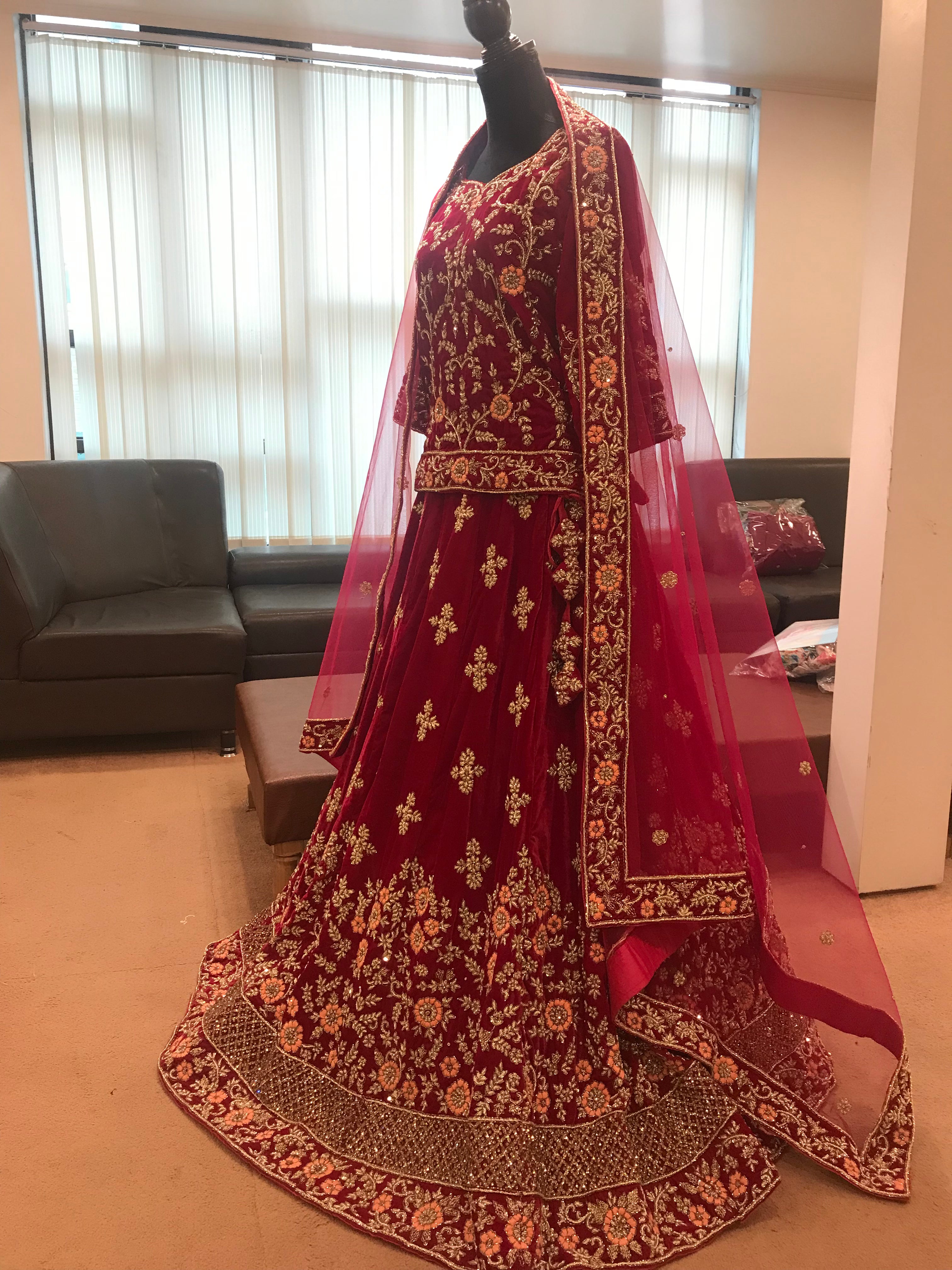 Handembroidered bridal lehanga