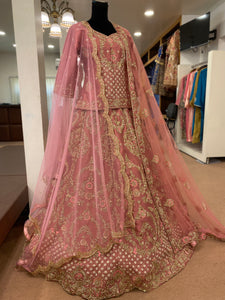 Hand embroidered Bridal Lehanga with double duppata