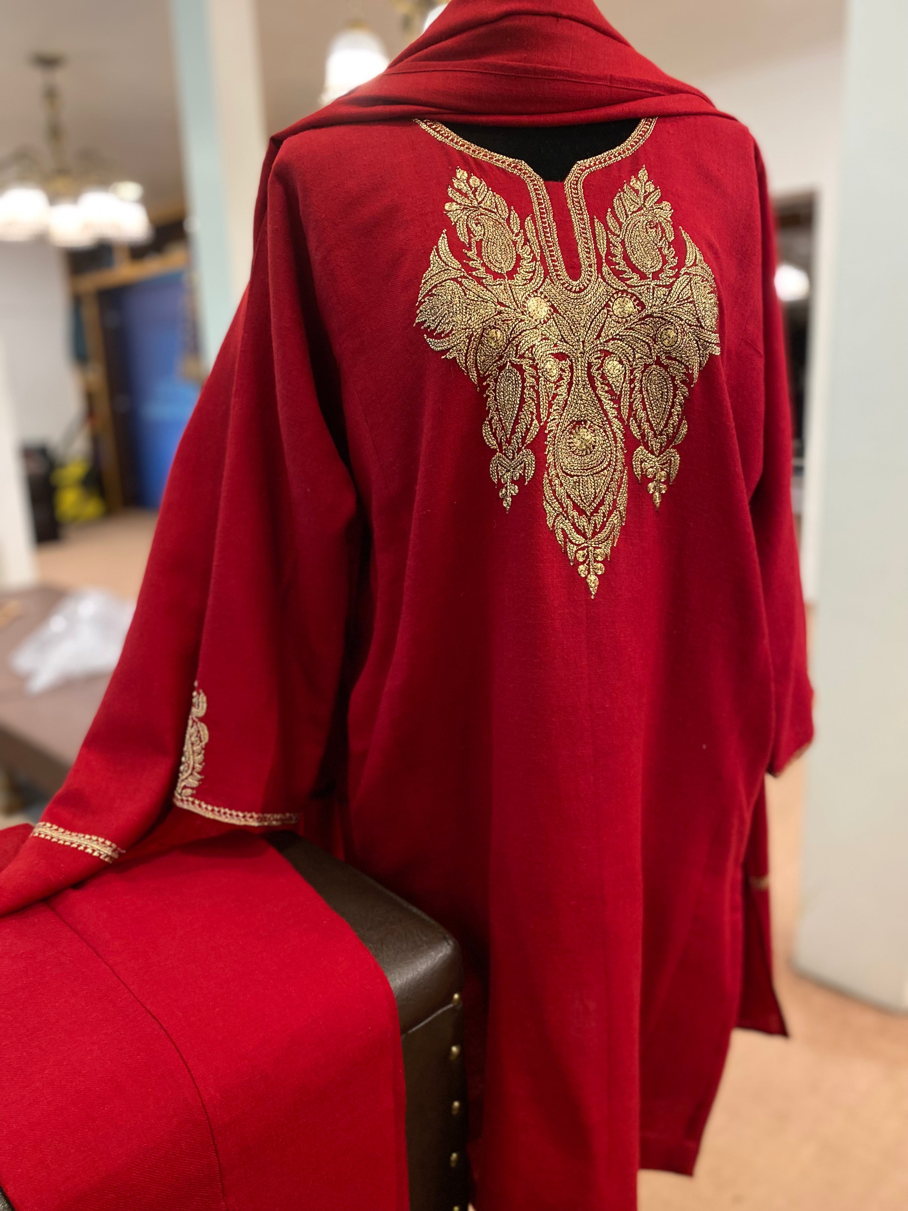 Pure pashmina blend With Hand Tilla 3pc stitched