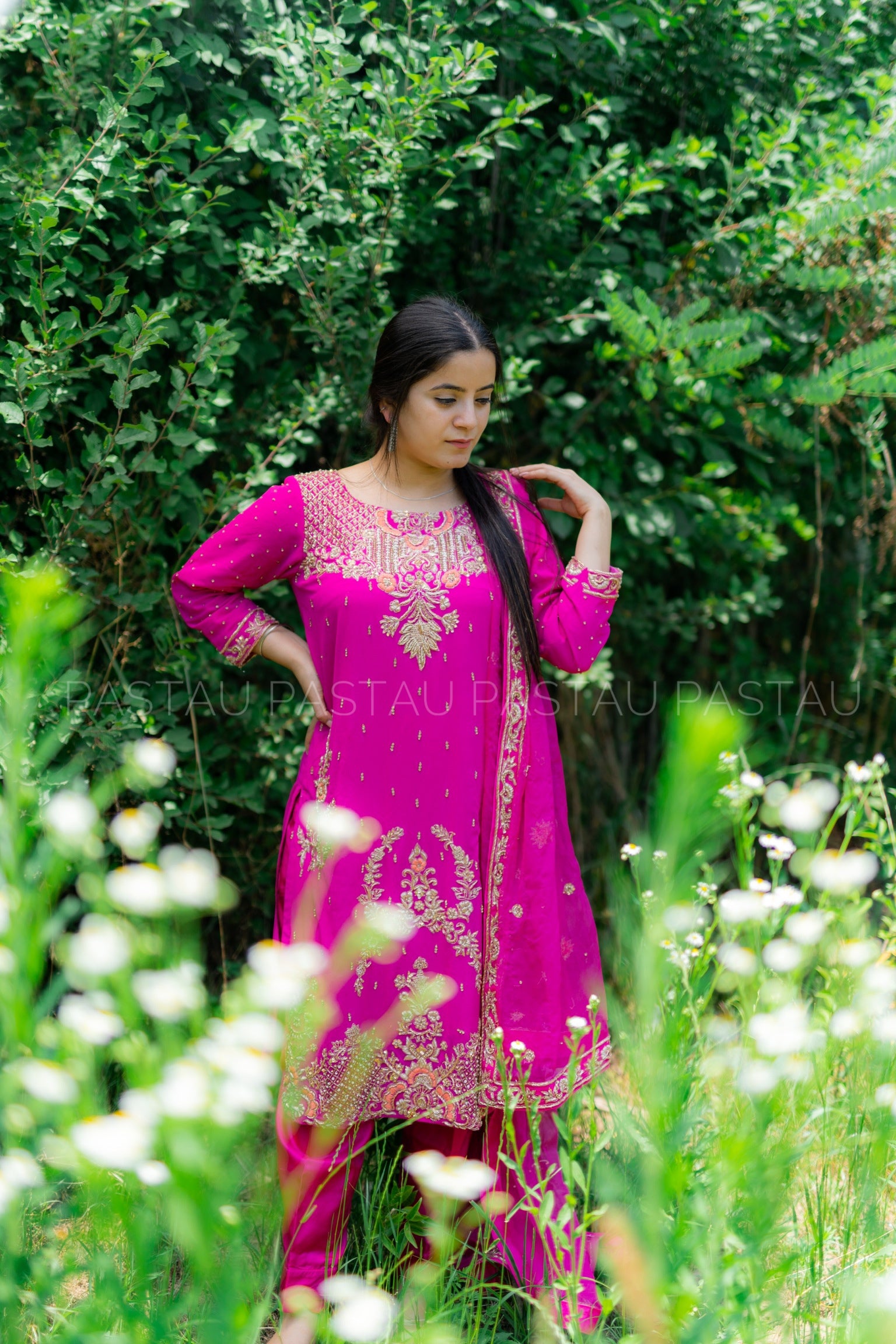 Hand embroidered 3pc stitched