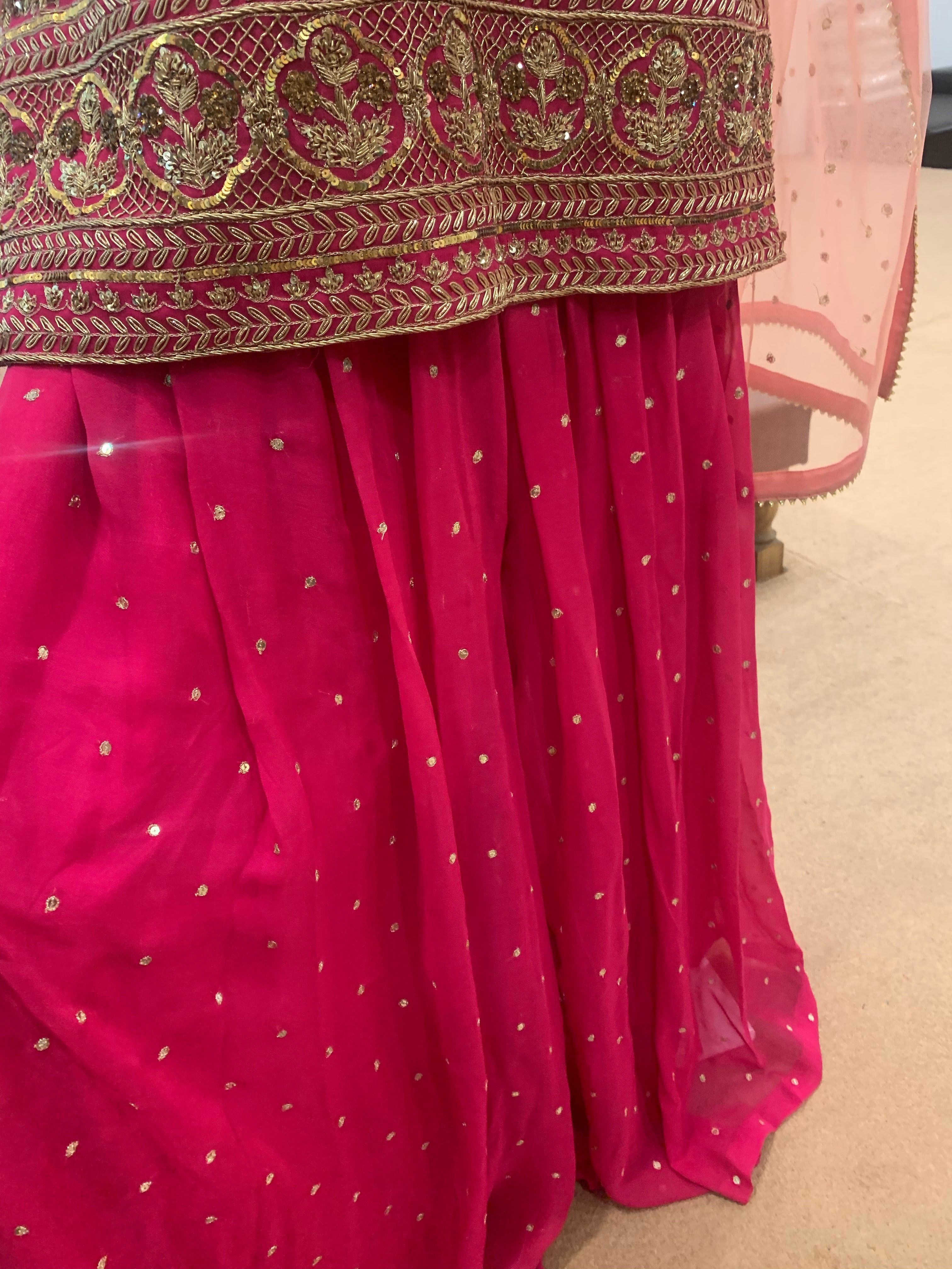 Handembroidered Sharara Dress - Pastau